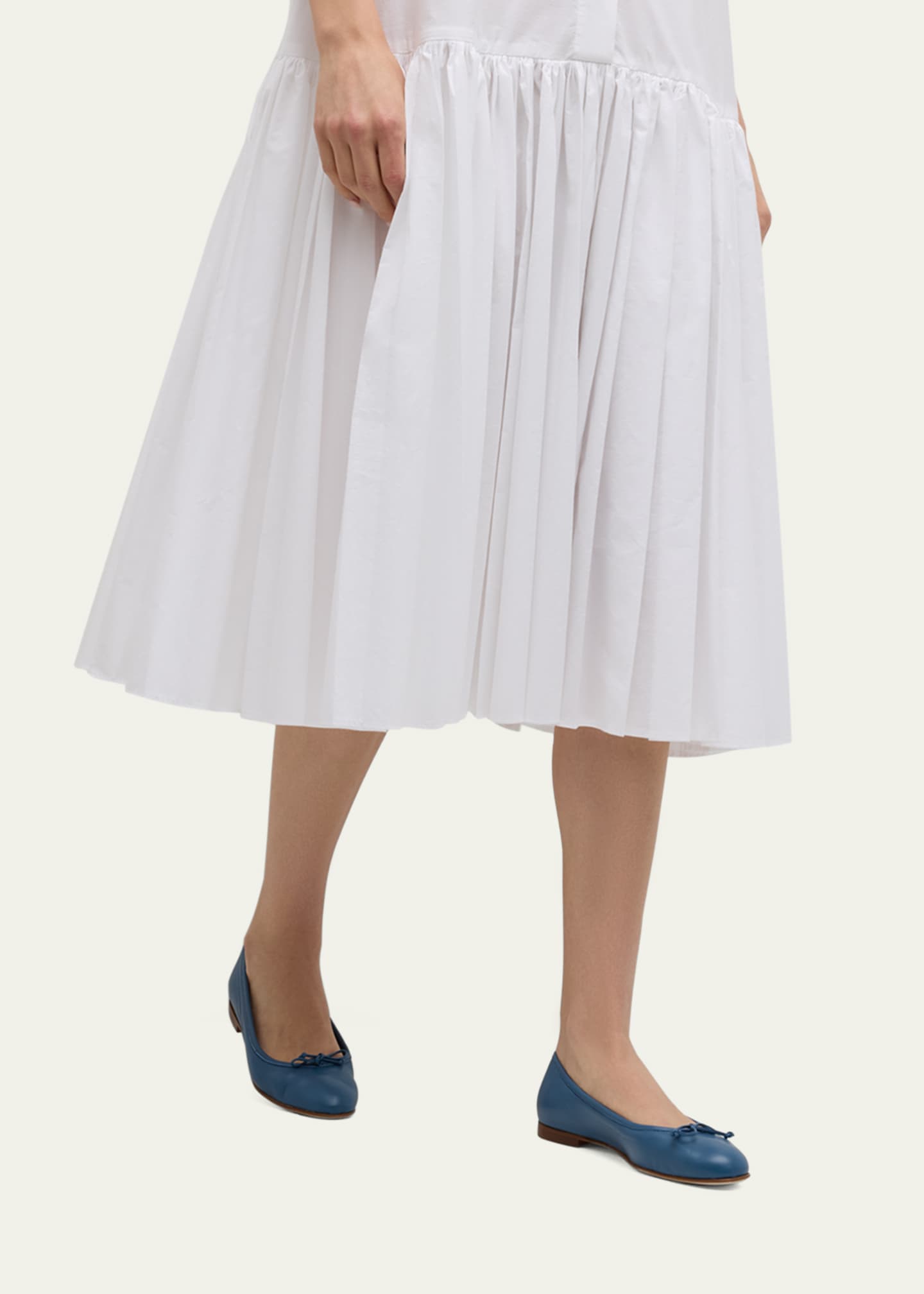 Manolo Blahnik Veralli Leather Bow Ballerina Flats Image 2 of 6