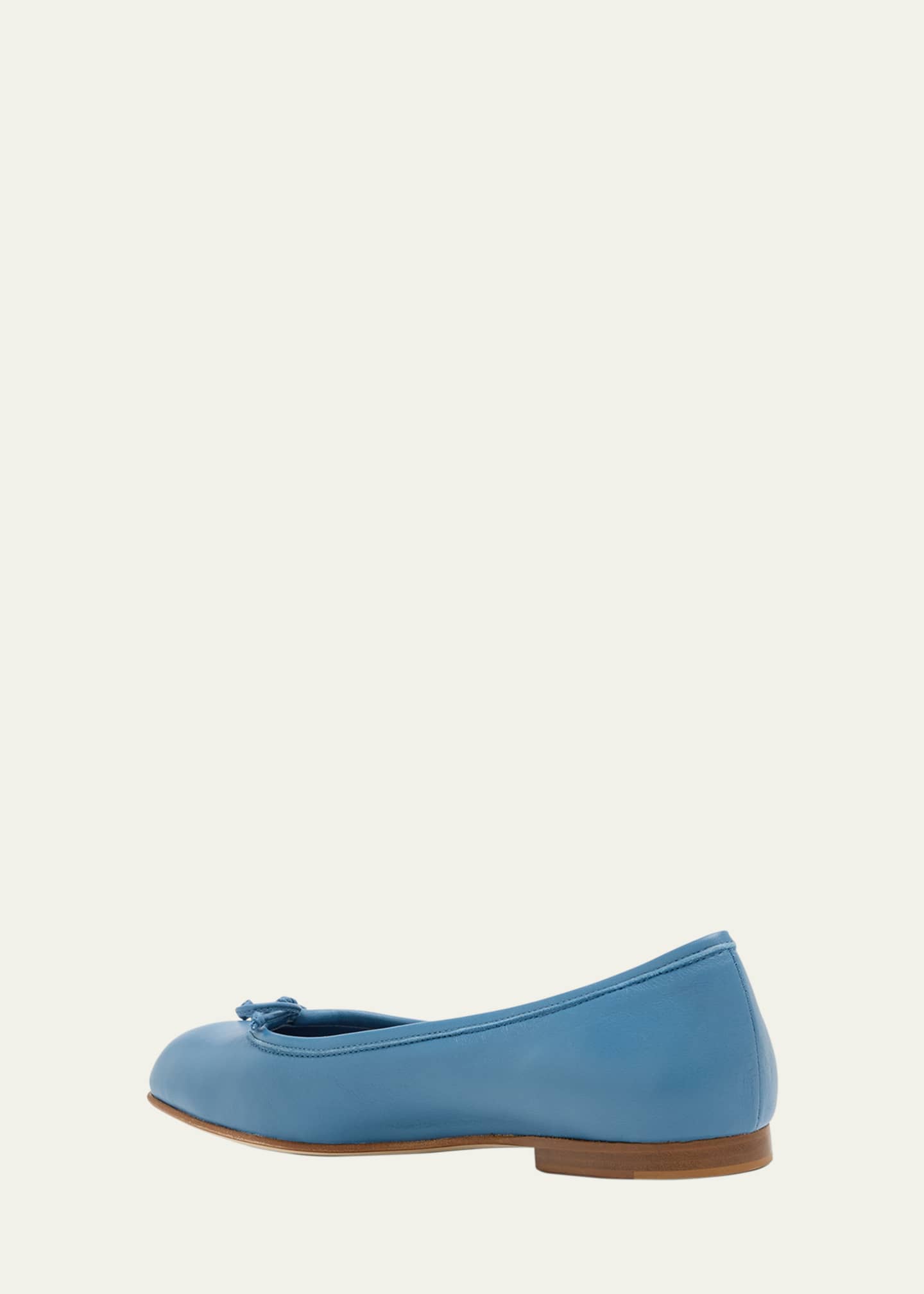 Manolo Blahnik Veralli Leather Bow Ballerina Flats Image 4 of 6