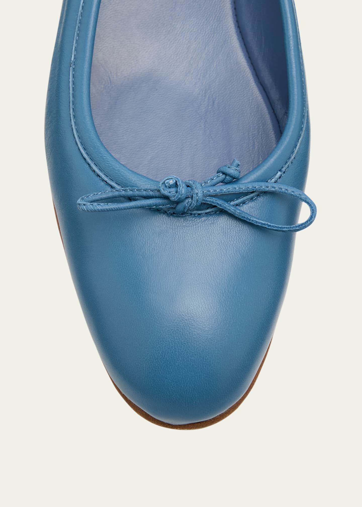 Manolo Blahnik Veralli Leather Bow Ballerina Flats Image 6 of 6