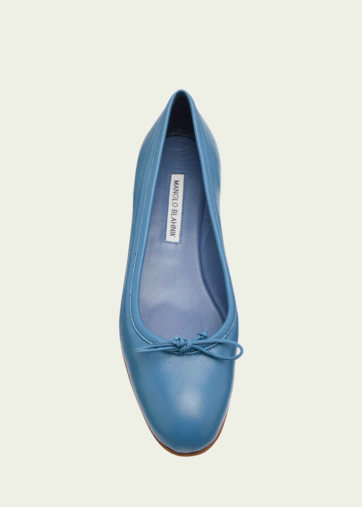 Manolo Blahnik Veralli Leather Bow Ballerina Flats Image 5 of 6