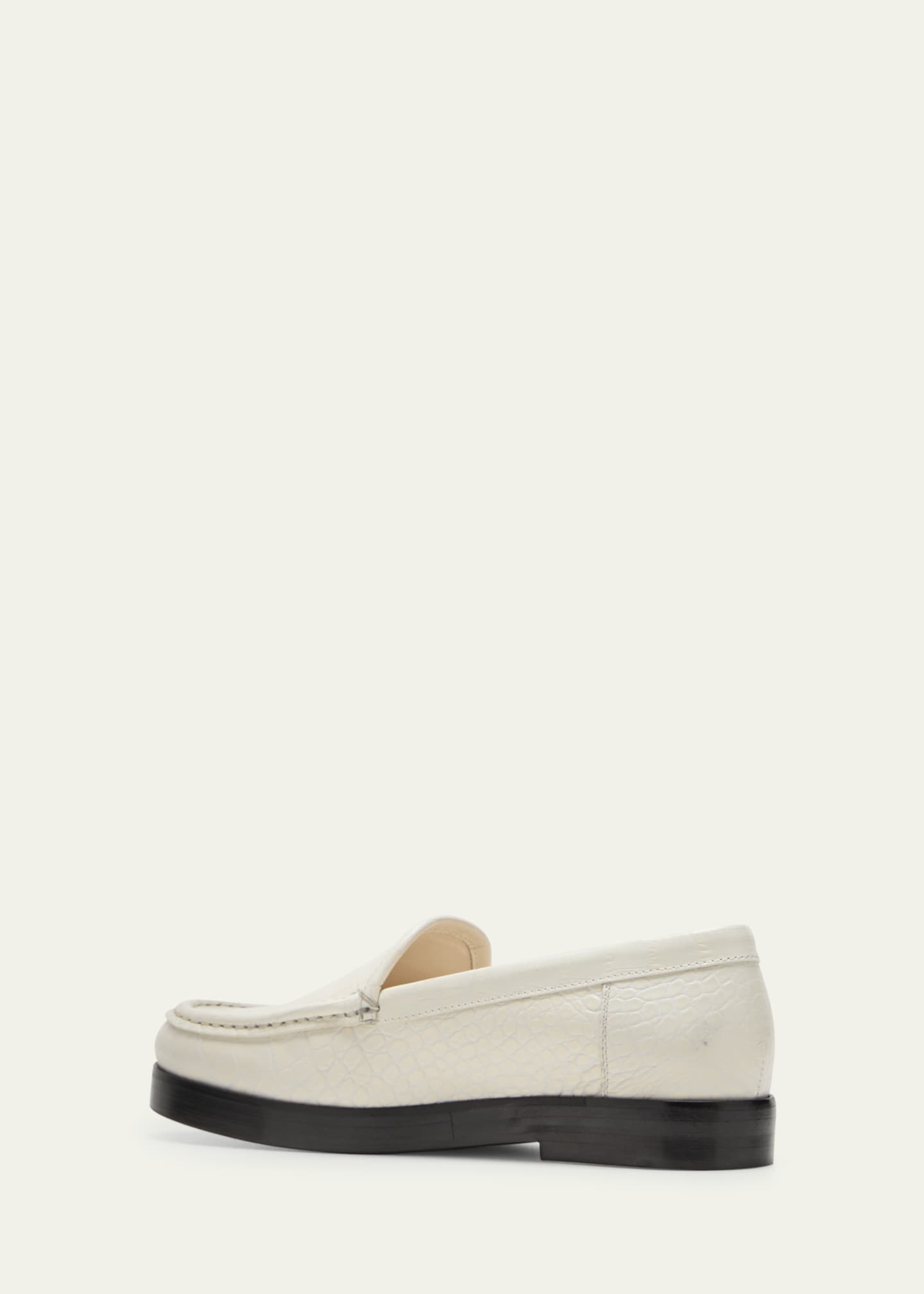 Manolo Blahnik Dinelio Croco Slip-On Loafers Image 2 of 3