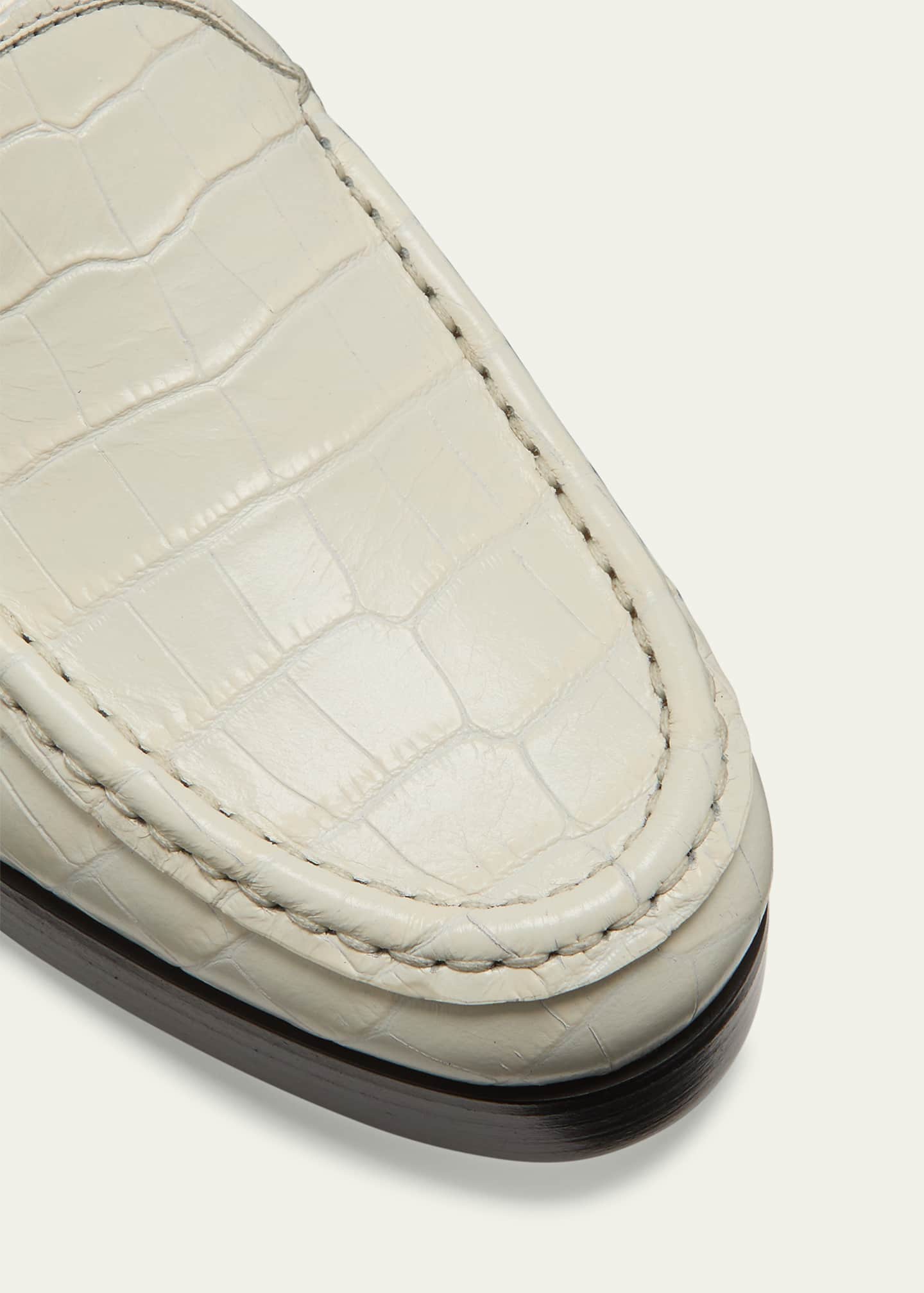 Manolo Blahnik Dinelio Croco Slip-On Loafers Image 3 of 3