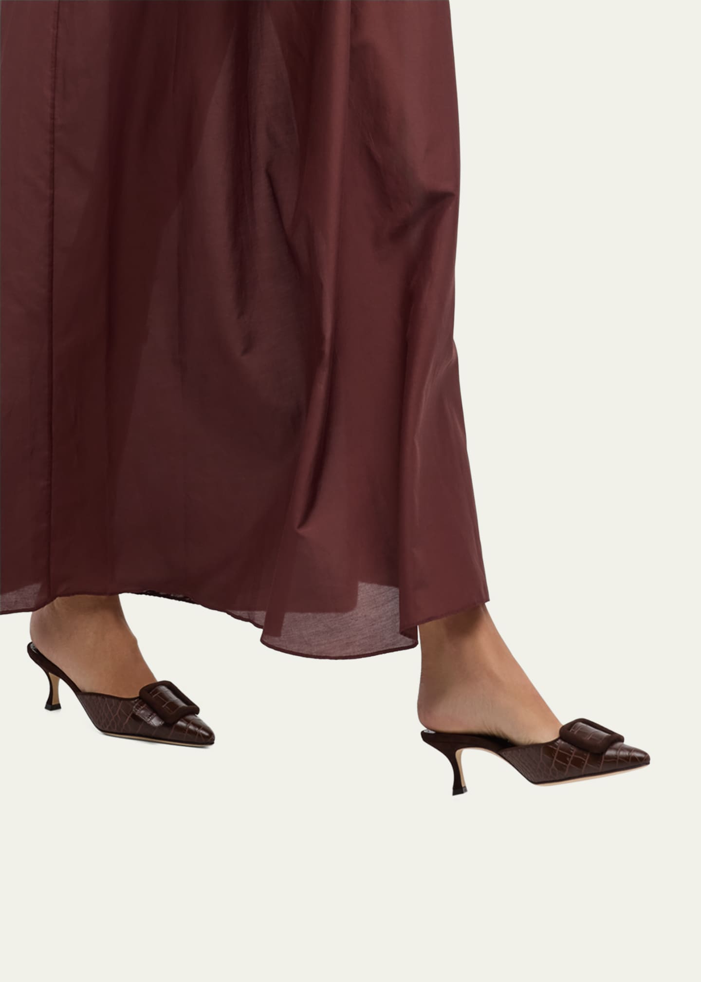 Manolo Blahnik Maysale Croco Buckle Mule Pumps Image 2 of 6