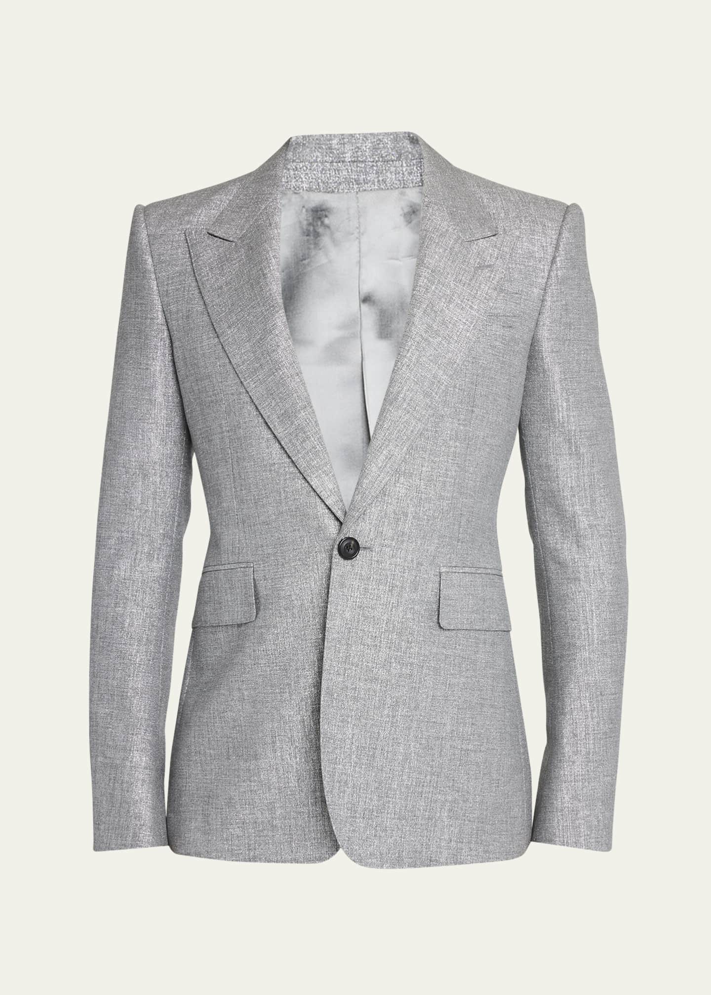 Alexander McQueen Men's Metallic Fitted Sport Coat Bergdorf Goodman