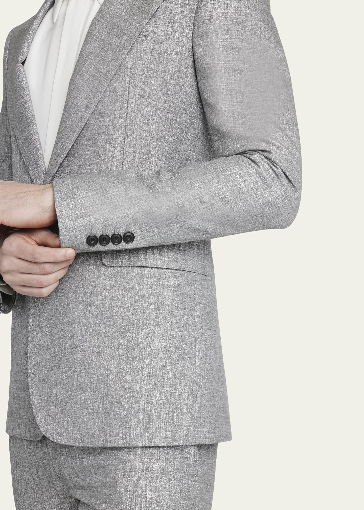 Alexander McQueen Men's Metallic Fitted Sport Coat Bergdorf Goodman