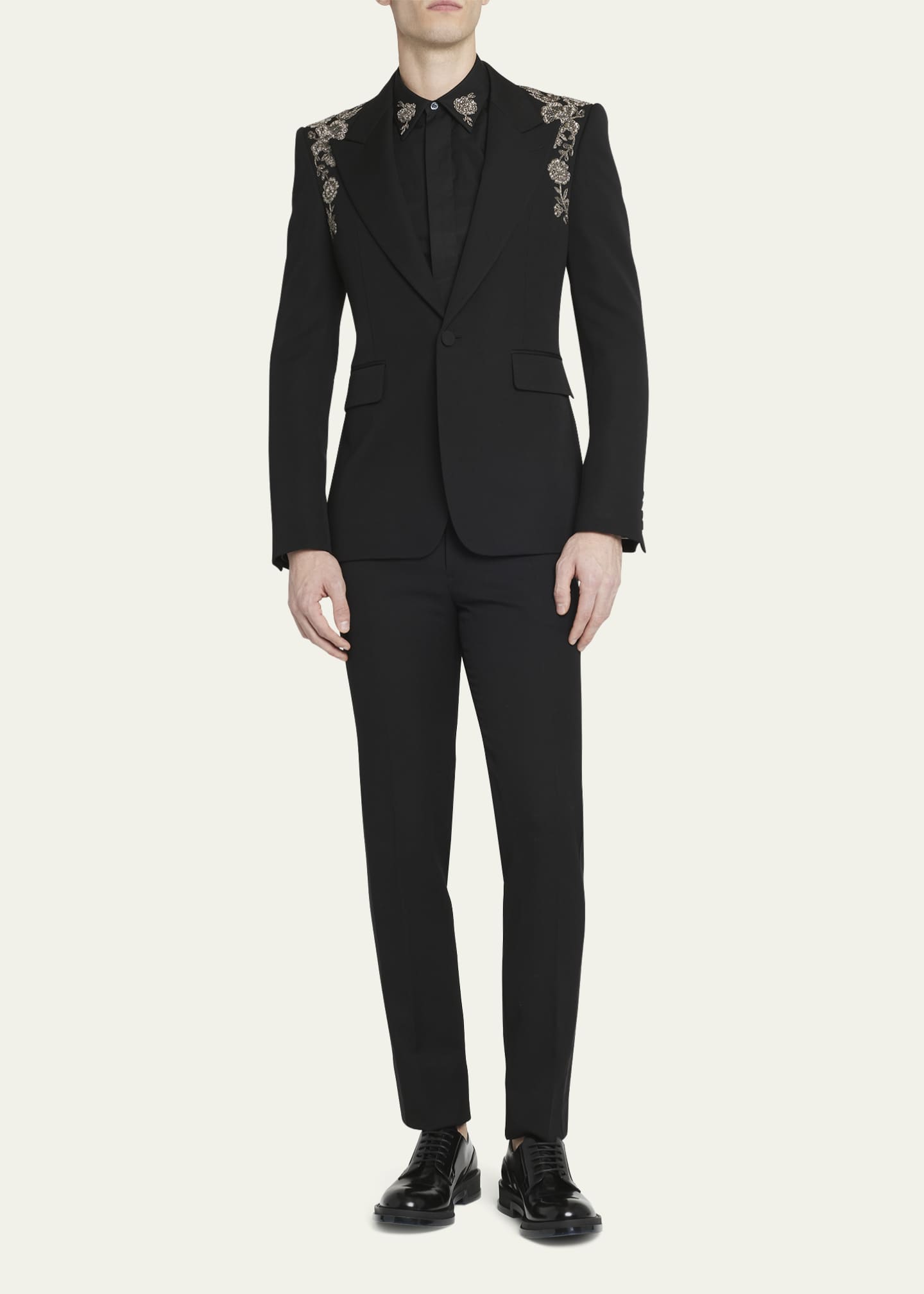 McQueen Men's Embroidered Harness Tuxedo Jacket Image 2 of 5