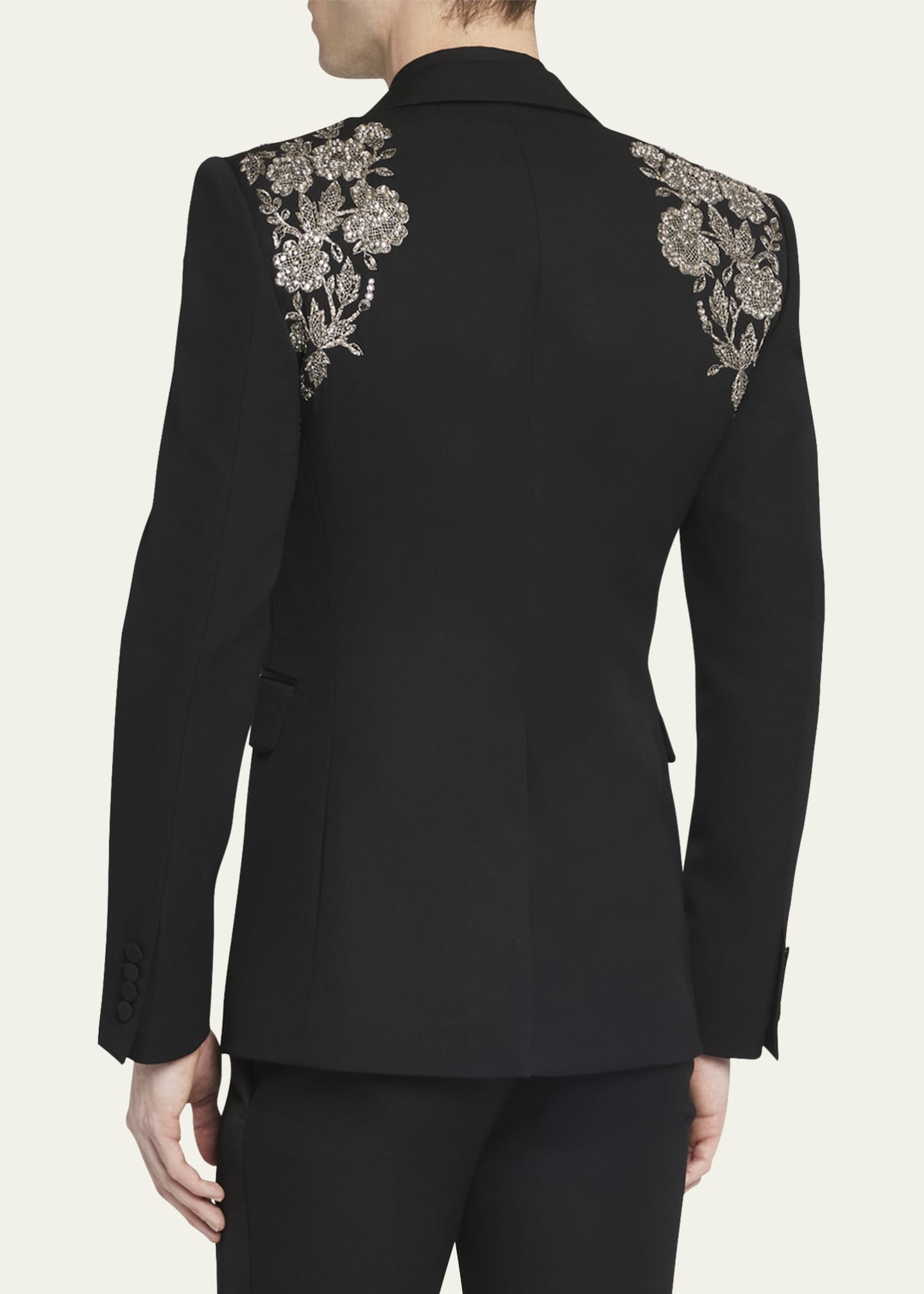 McQueen Men's Embroidered Harness Tuxedo Jacket Image 3 of 5