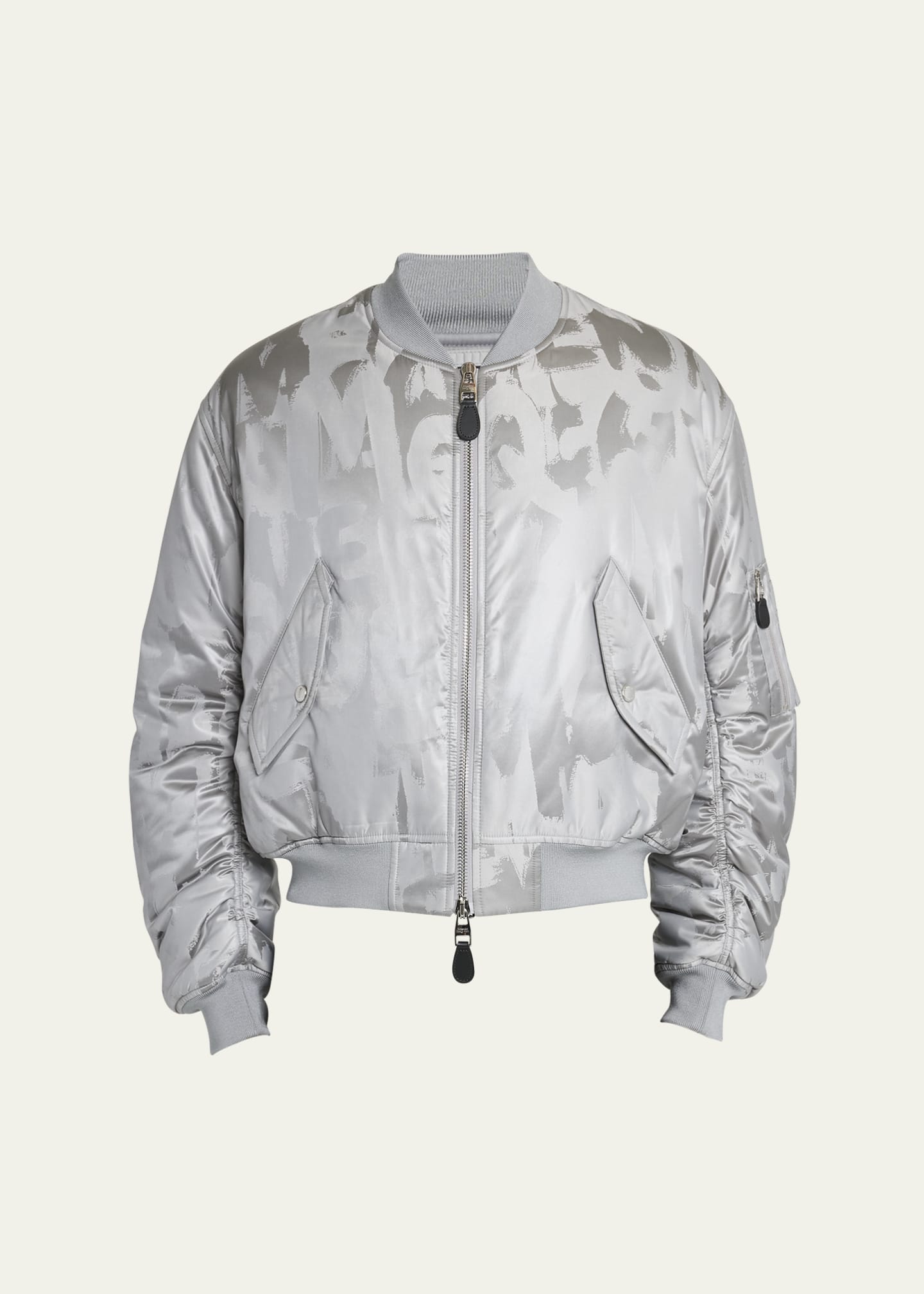 Alexander McQueen Men s Metallic Logo Bomber Jacket