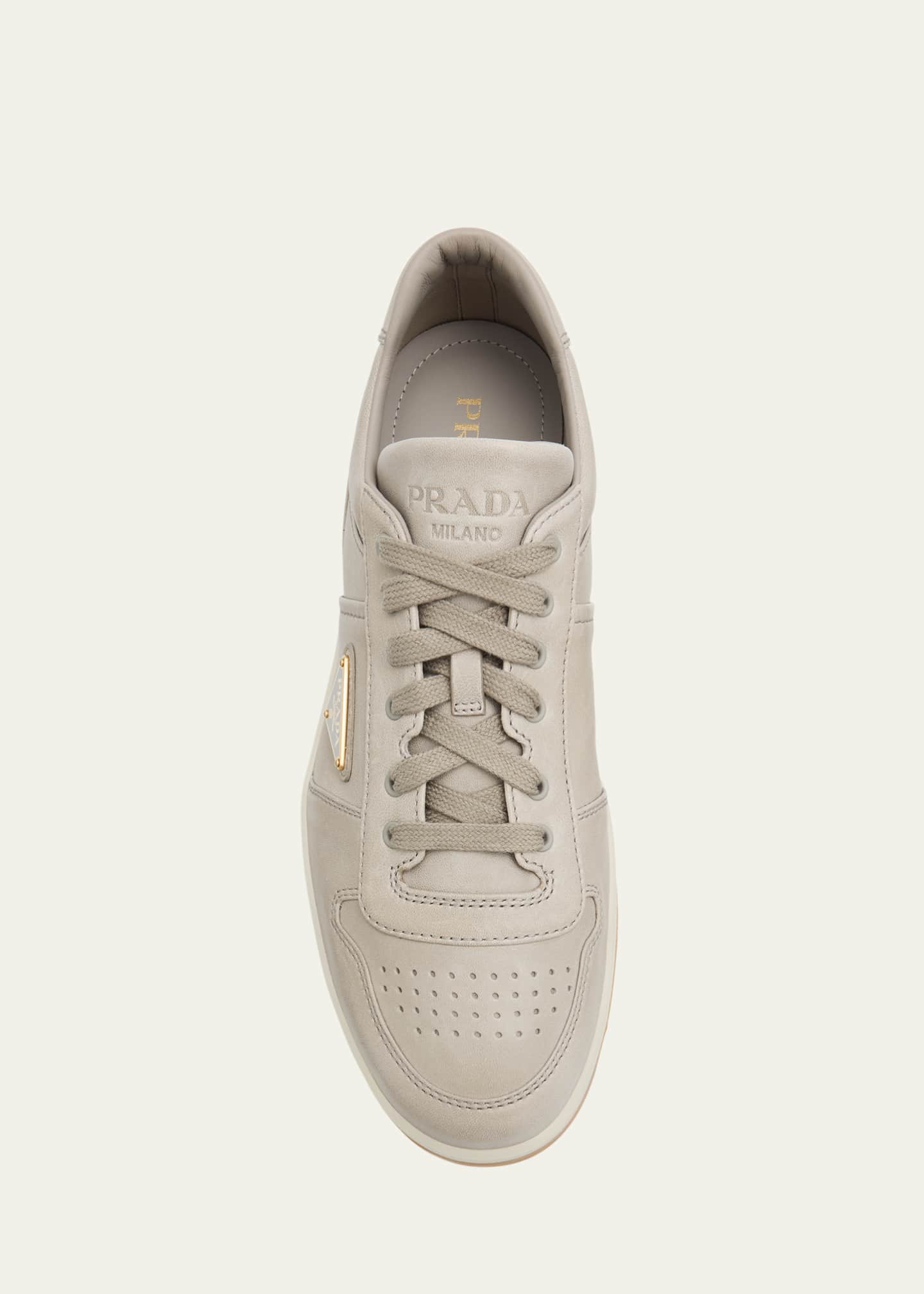 Prada Men's Downtown Napa Leather Low-Top Sneakers Image 6 of 6