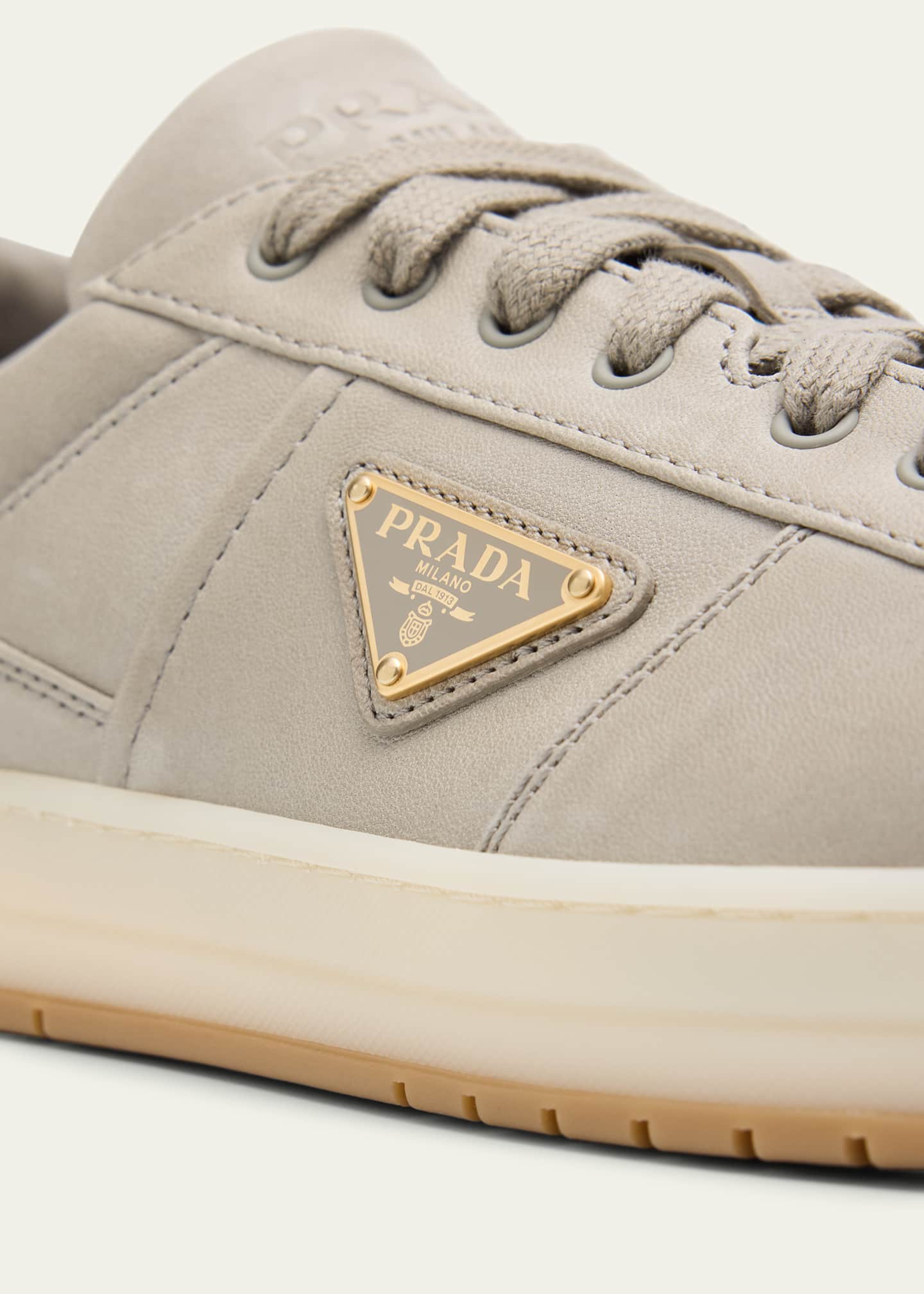 Prada Men's Downtown Napa Leather Low-Top Sneakers Image 5 of 6