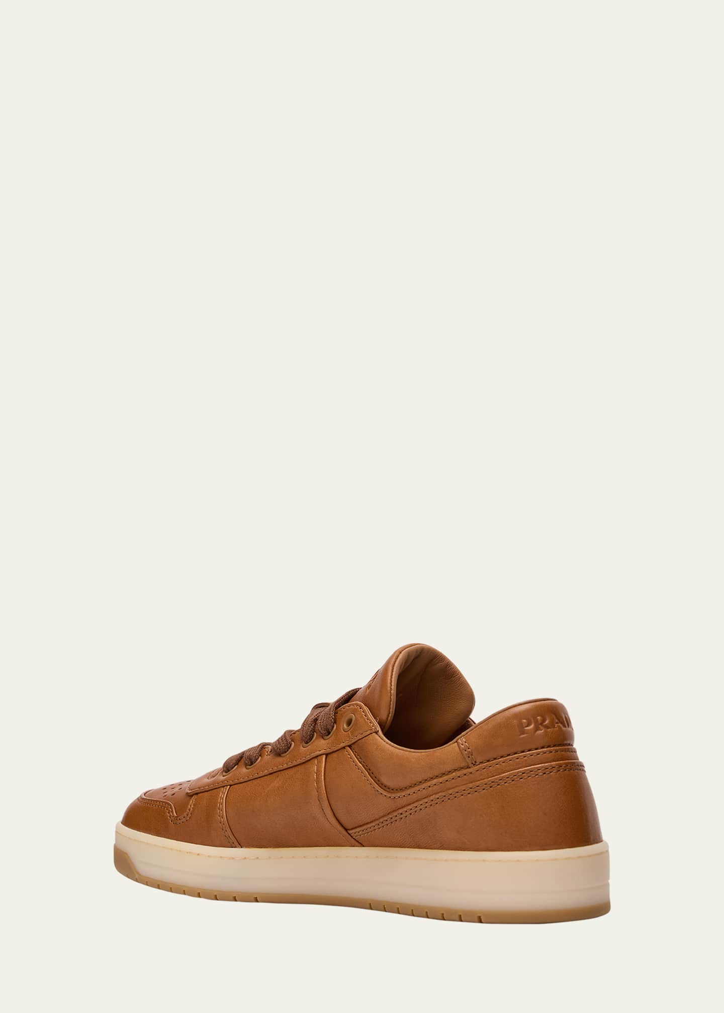 Prada Men's Downtown Napa Leather Low-Top Sneakers Image 3 of 5