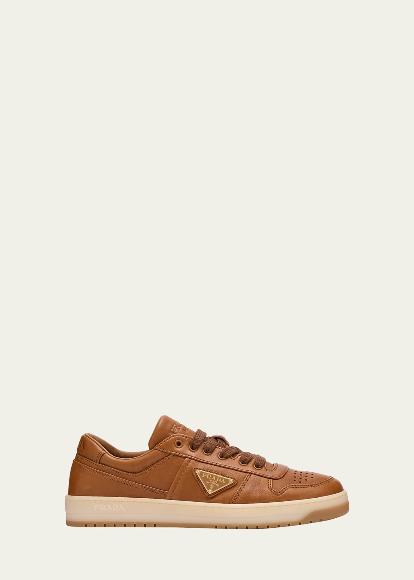 Prada Men's Downtown Napa Leather Low-Top Sneakers Image 1 of 5