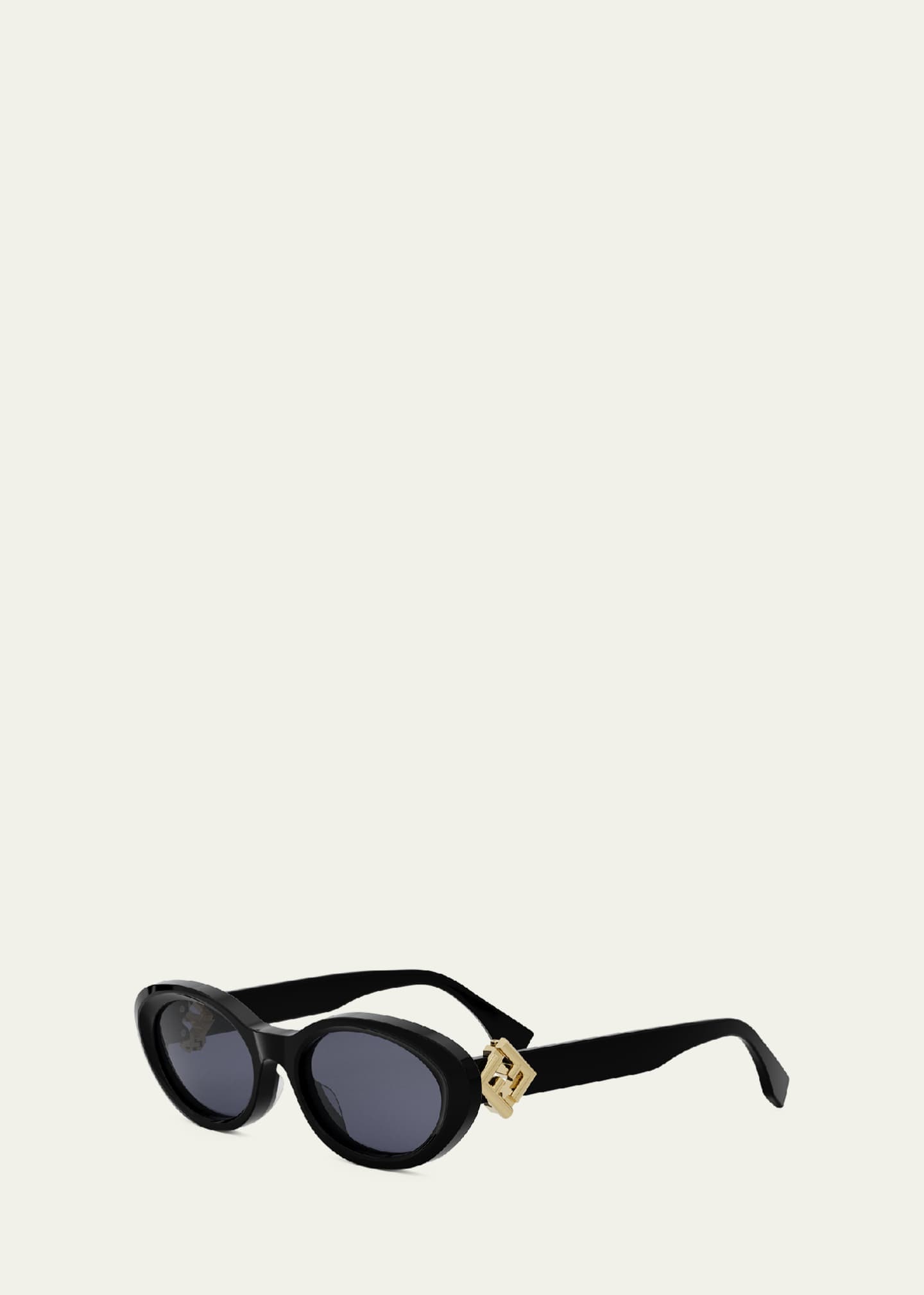 Fendi Fendi Diamond Black Acetate Oval Sunglasses Image 2 of 3