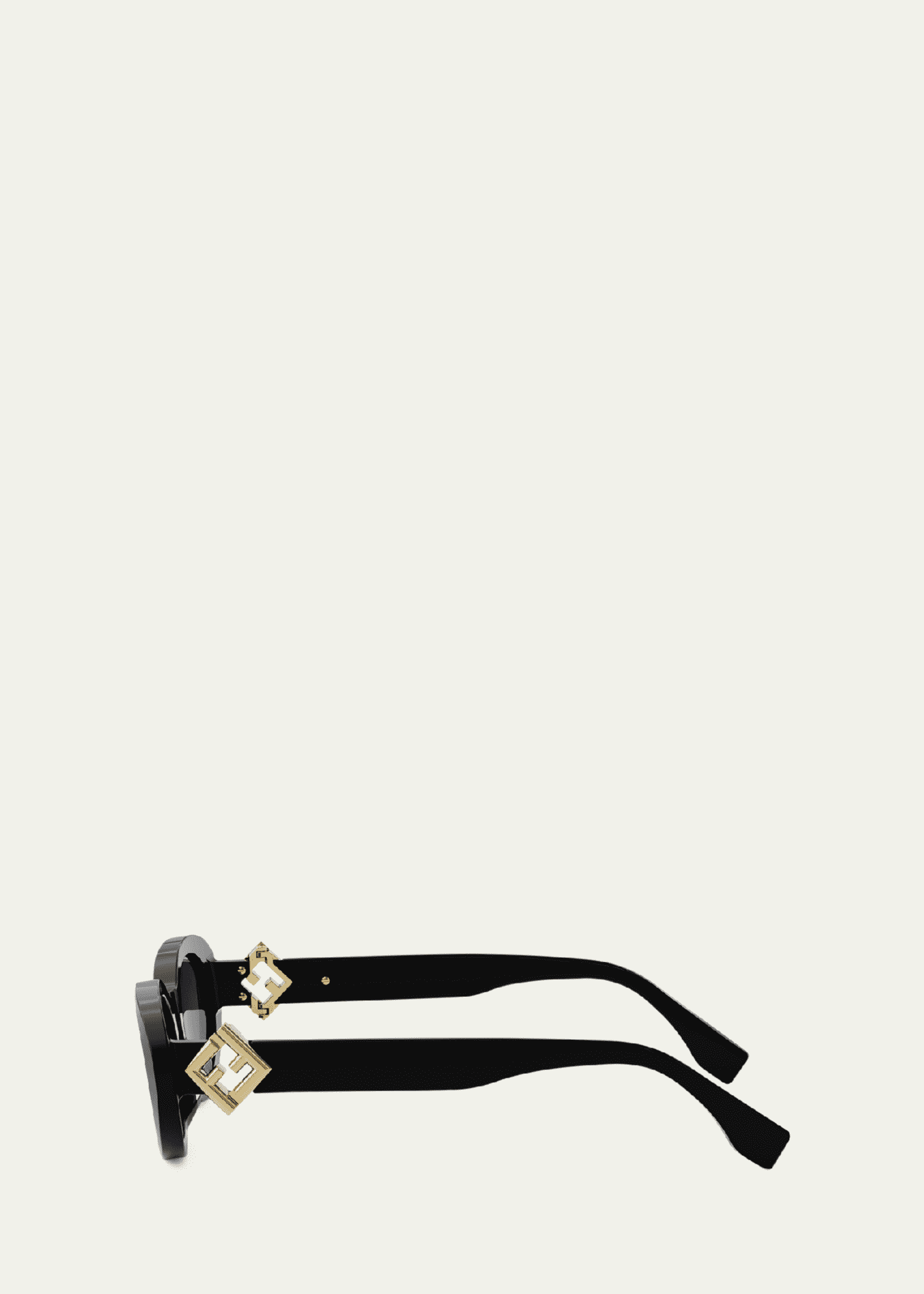 Fendi Fendi Diamond Black Acetate Oval Sunglasses Image 3 of 3