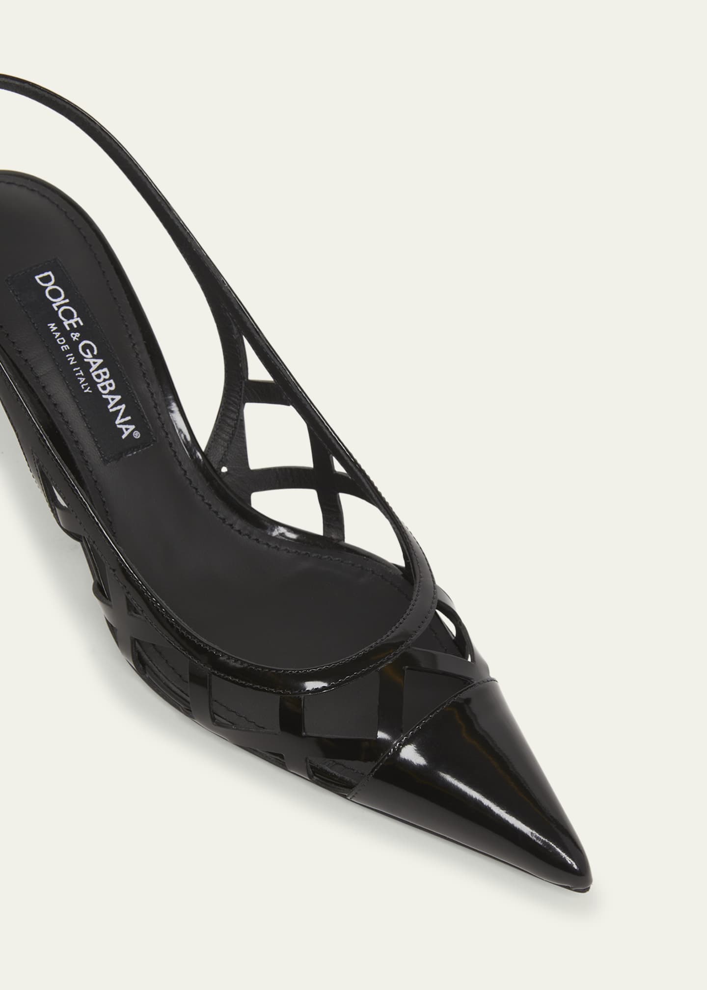 Dolce&Gabbana Caged Leather Slingback Pumps Image 5 of 5