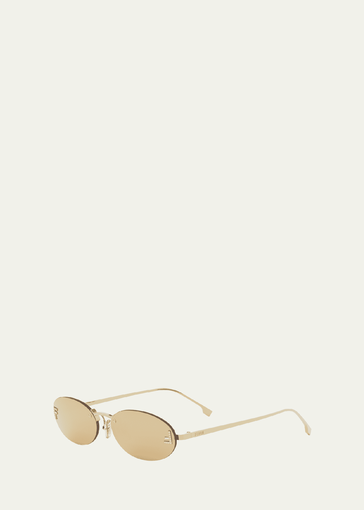 Fendi Embellished FF Oval Metal Sunglasses Image 2 of 3