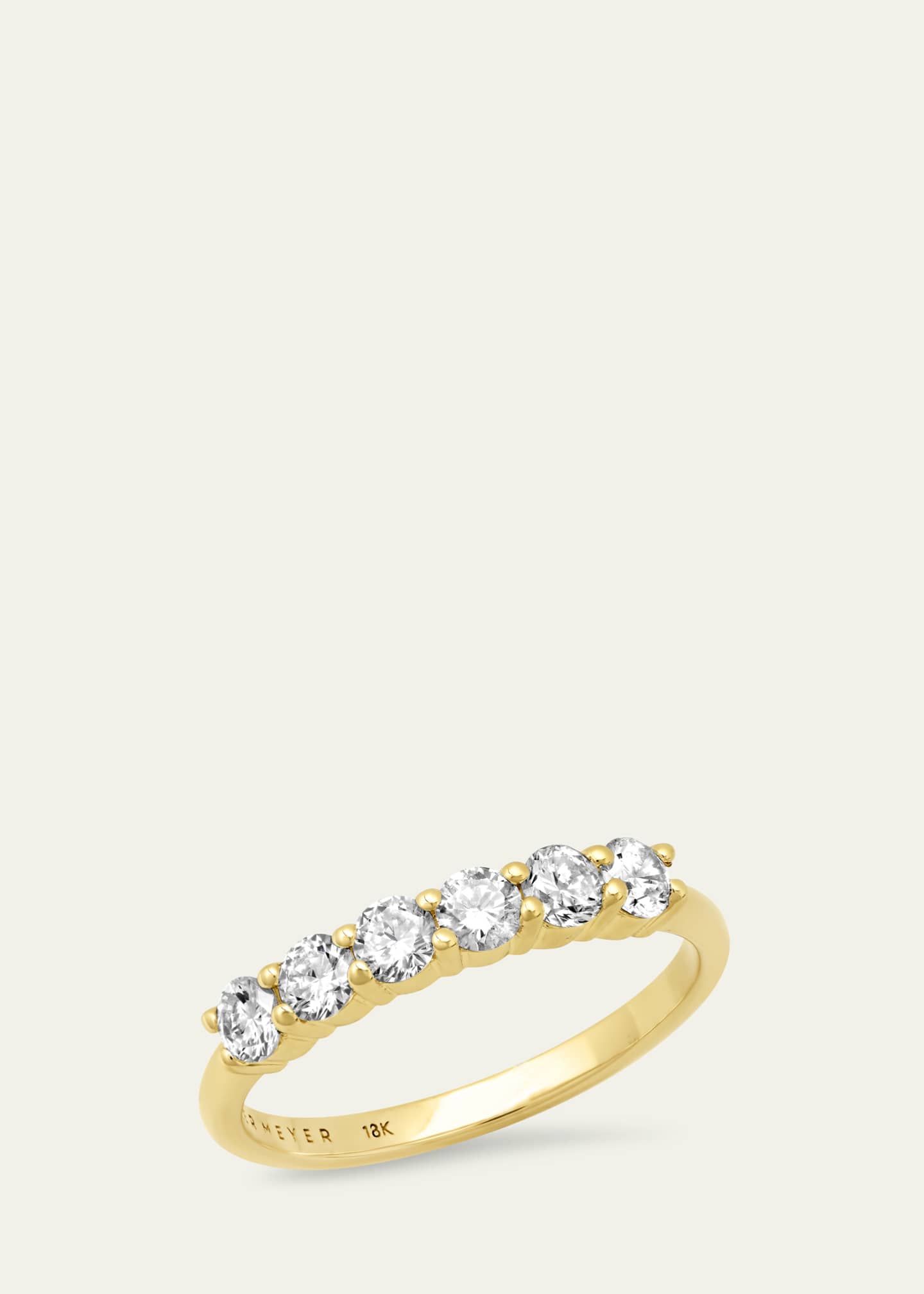 Jennifer Meyer 18K Yellow Gold 4 Prong Ring with Diamonds Image 3 of 3