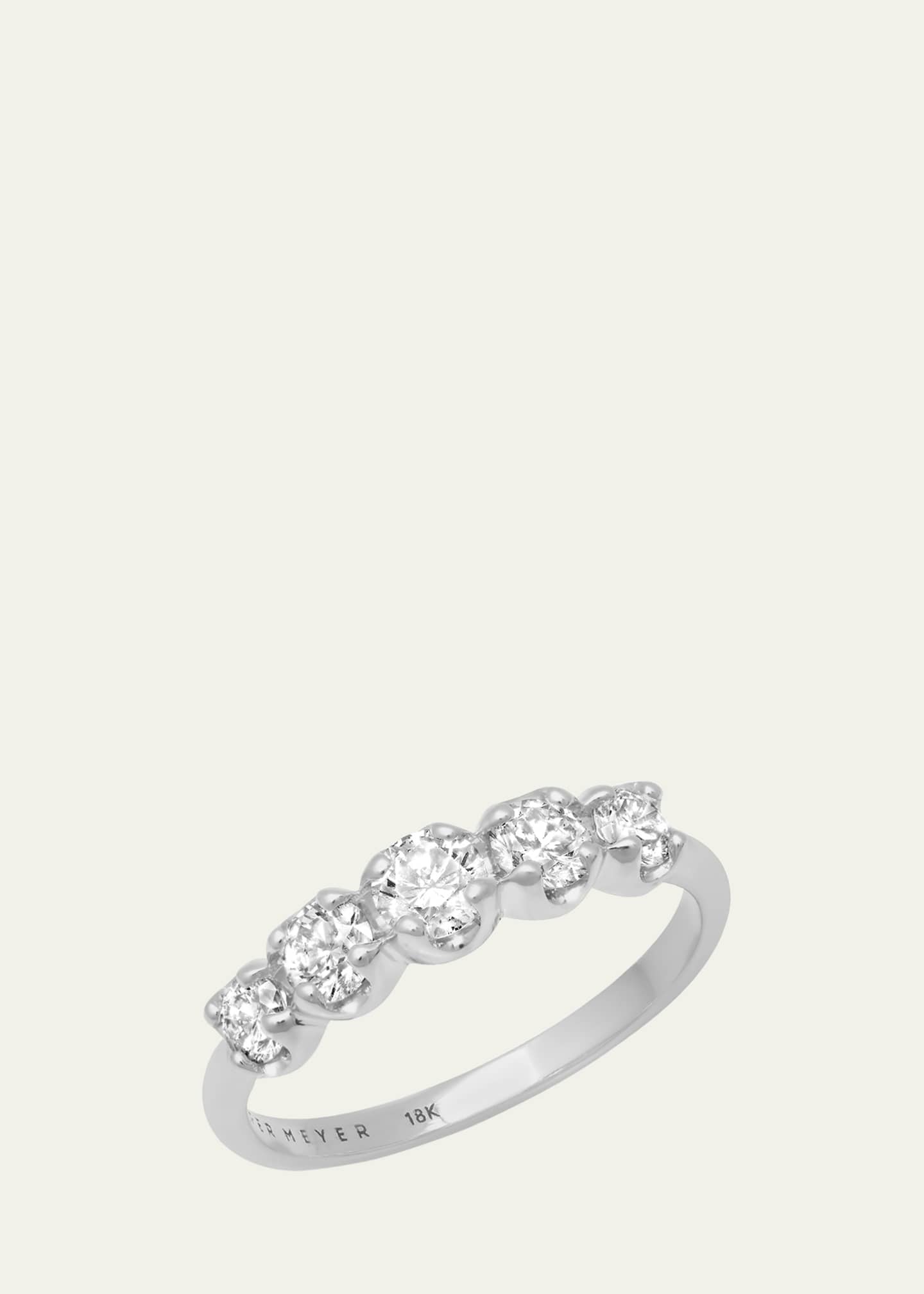 Jennifer Meyer 18K White Gold Small Graduated Ring with Diamonds