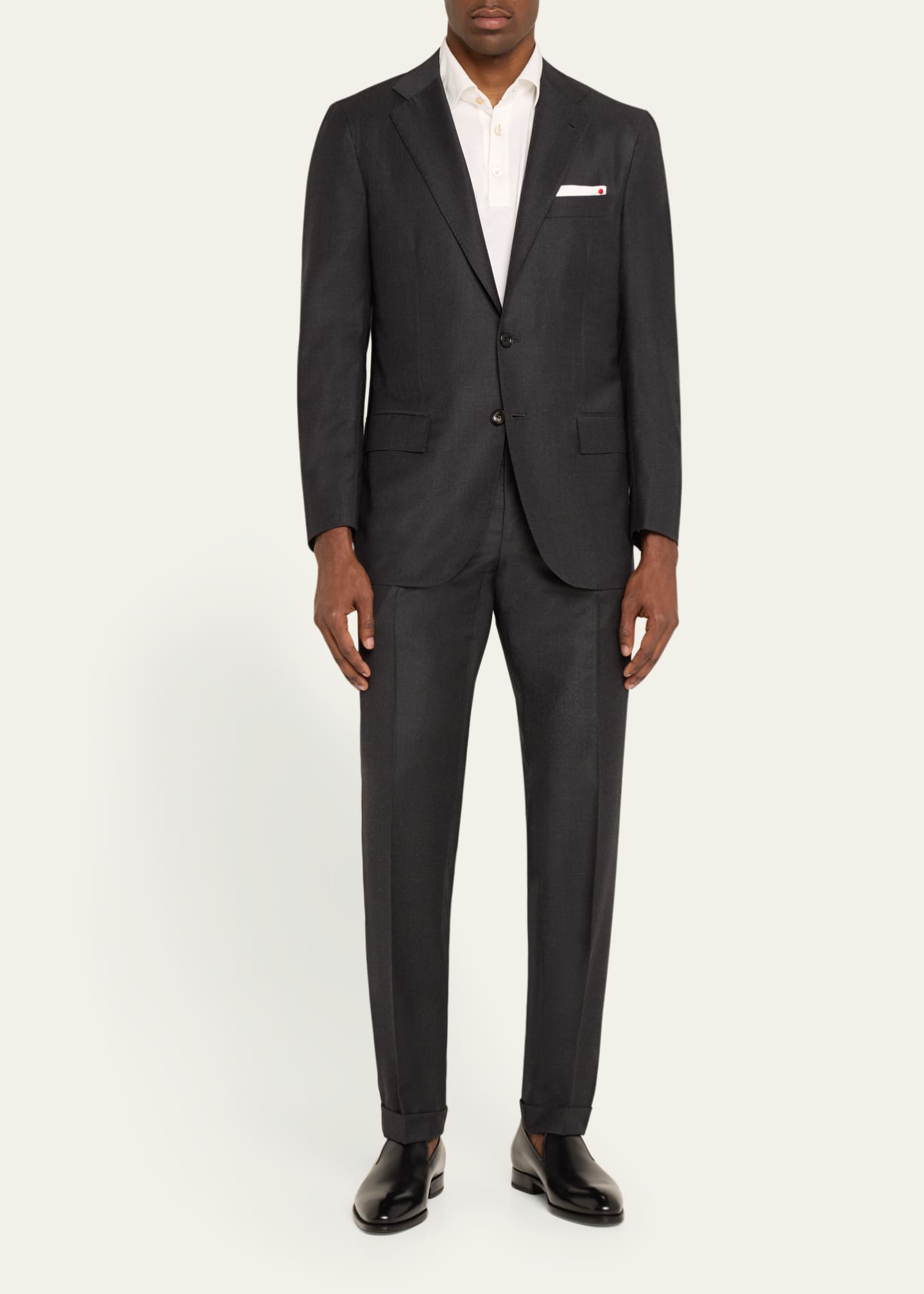 Kiton Men's Tonal Plaid Wool Suit Image 2 of 5