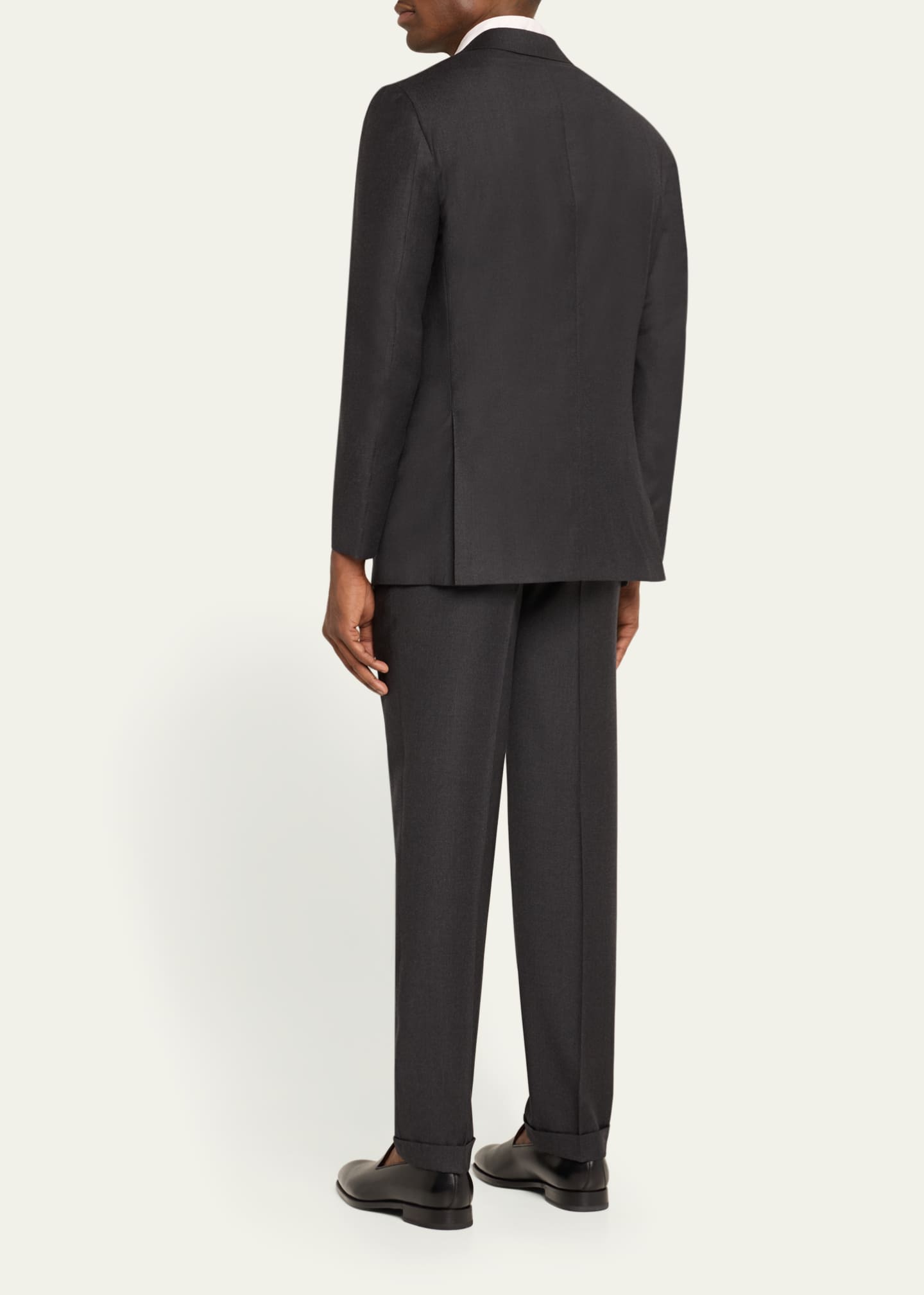 Kiton Men's Tonal Plaid Wool Suit Image 3 of 5