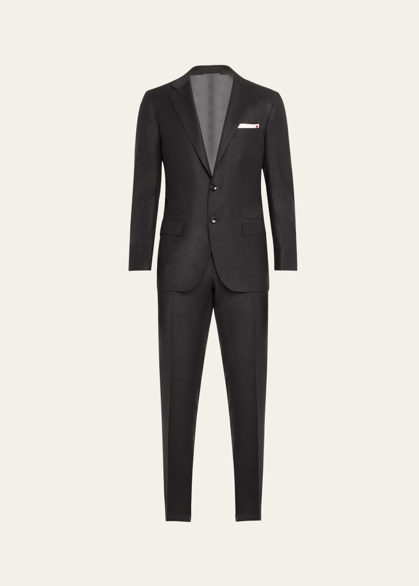 Kiton Men's Tonal Plaid Wool Suit Image 1 of 5