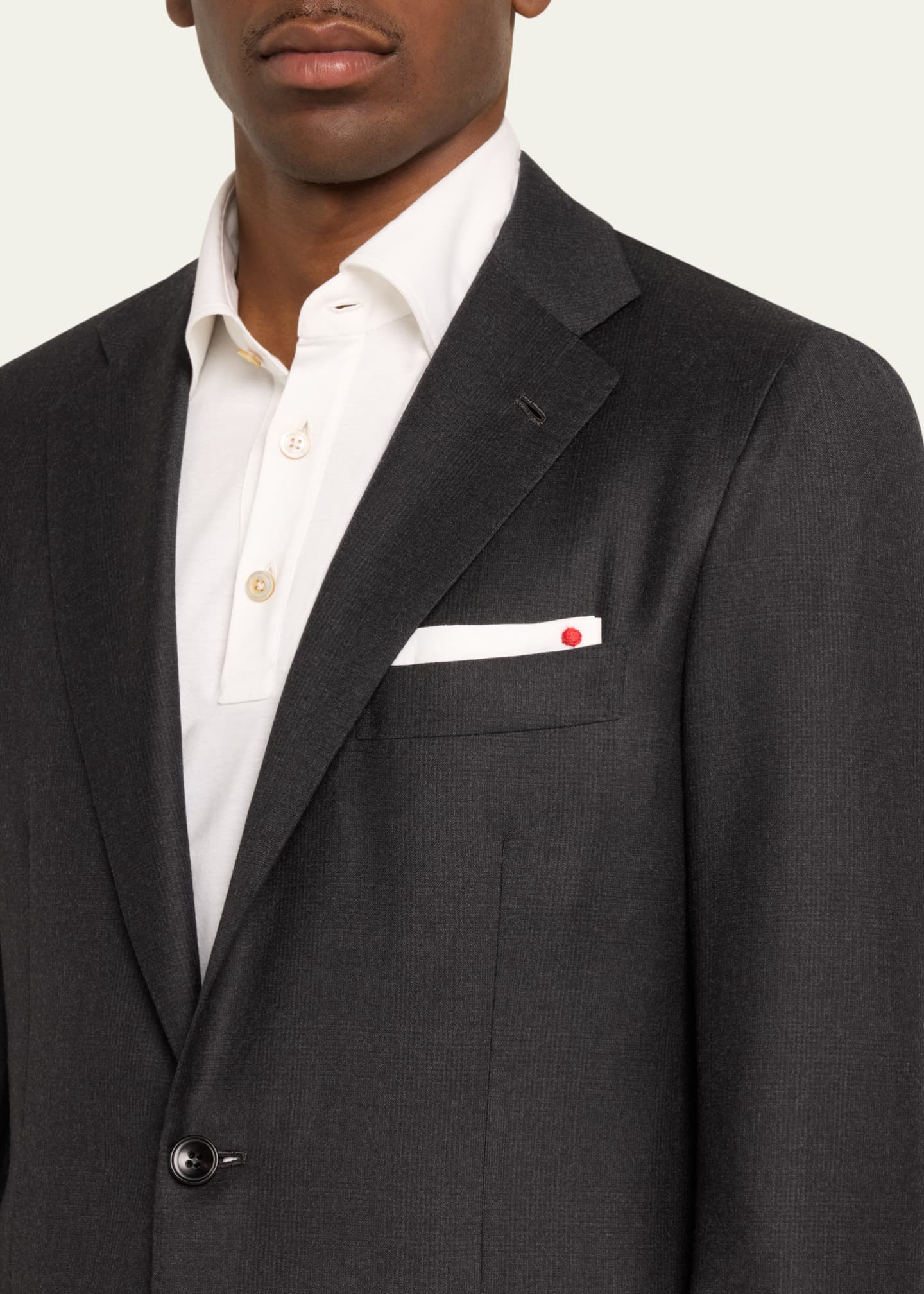 Kiton Men's Tonal Plaid Wool Suit Image 5 of 5