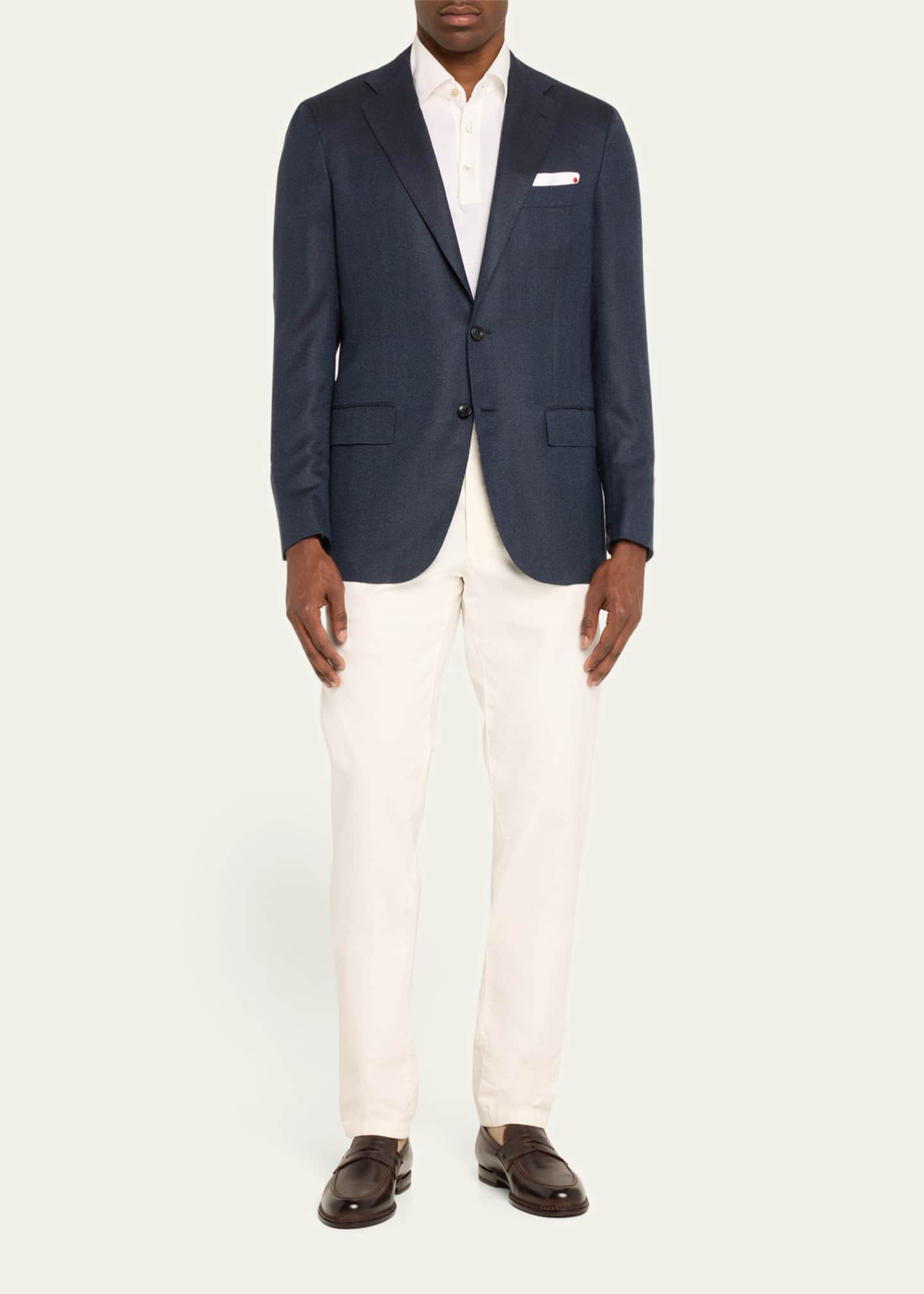 Kiton Men's Herringbone Sport Coat Image 2 of 5