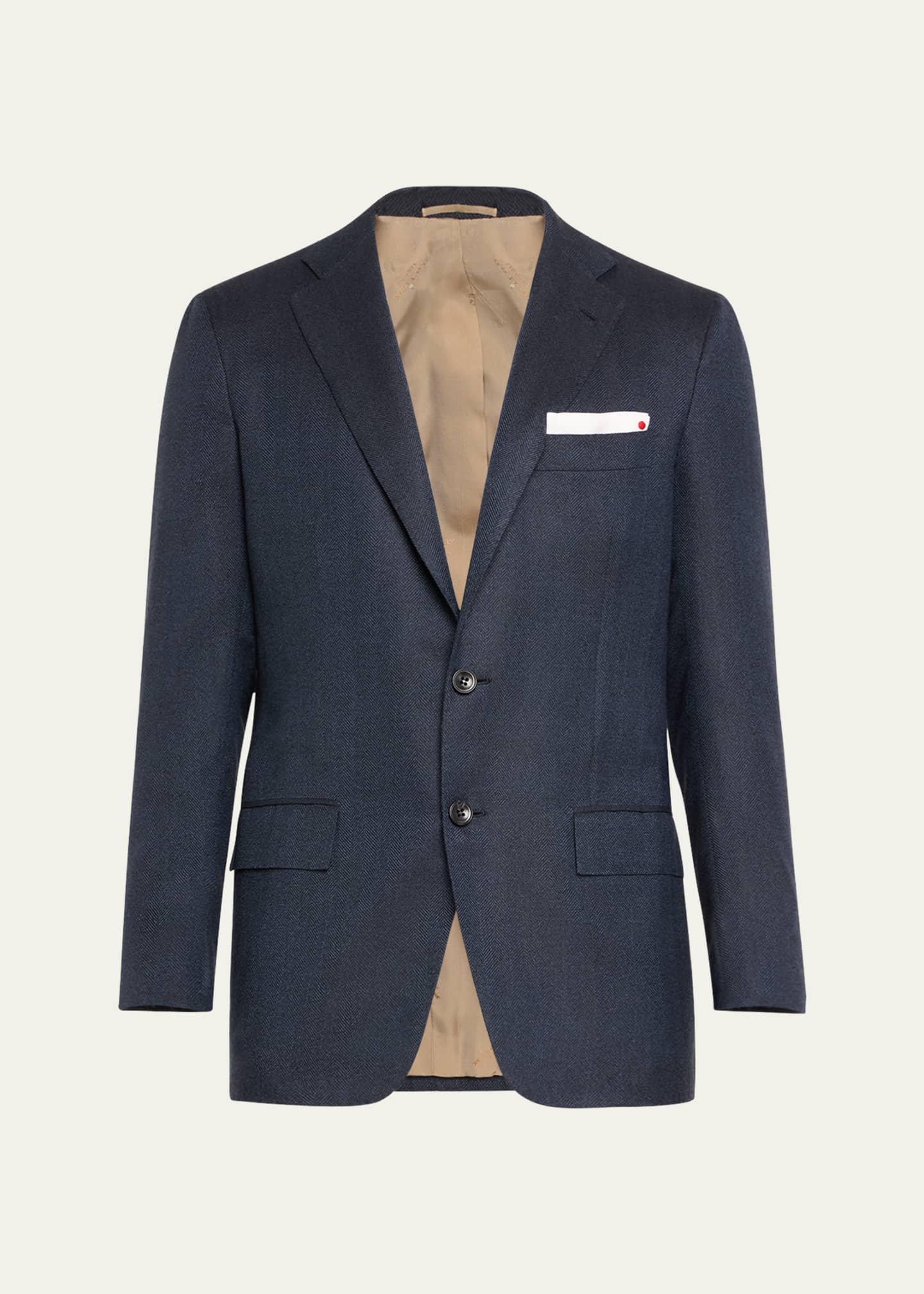 Kiton Men's Herringbone Sport Coat Image 1 of 5