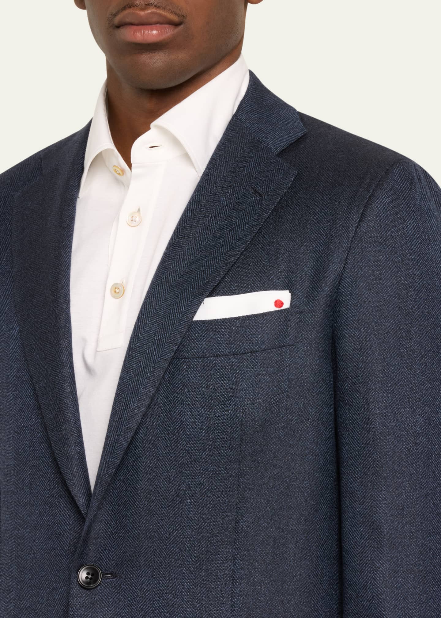 Kiton Men's Herringbone Sport Coat Image 5 of 5