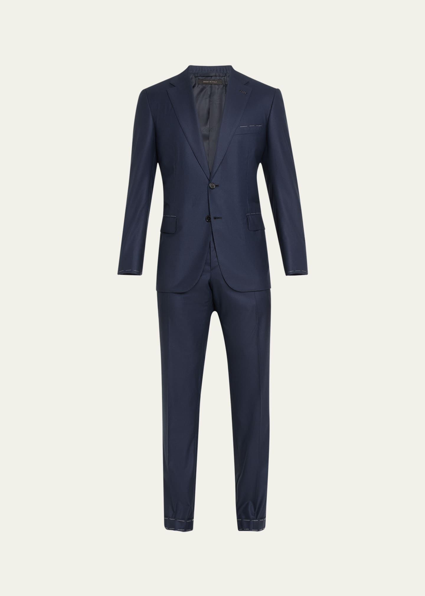 Brioni Navy-Blue Typewriter Suit Size 52 Men's Luxury