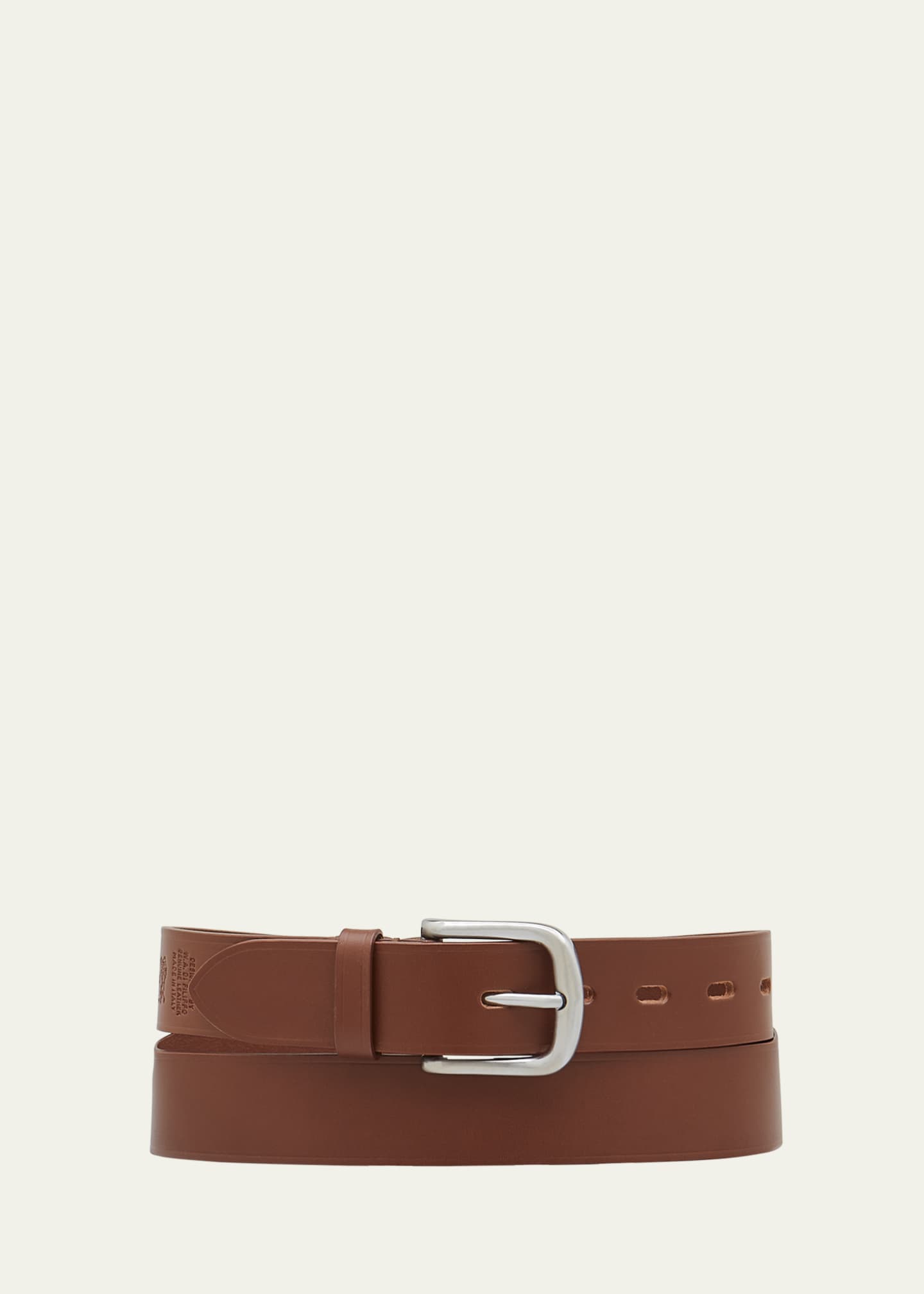 Il Bisonte Men's Classic Cowhide Leather Belt Image 1 of 2