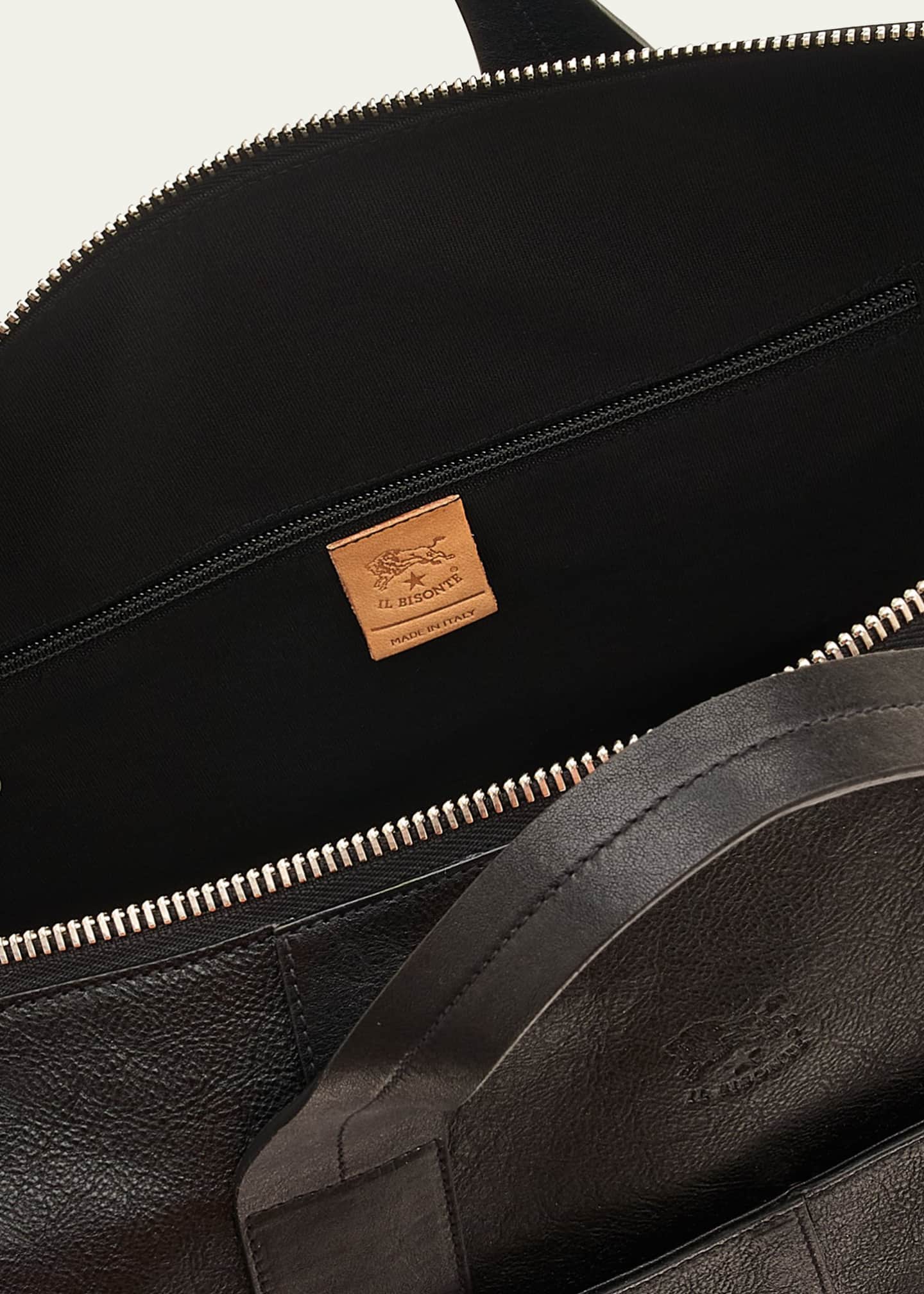 Il Bisonte Men's Galileo Leather Travel Bag Image 4 of 5