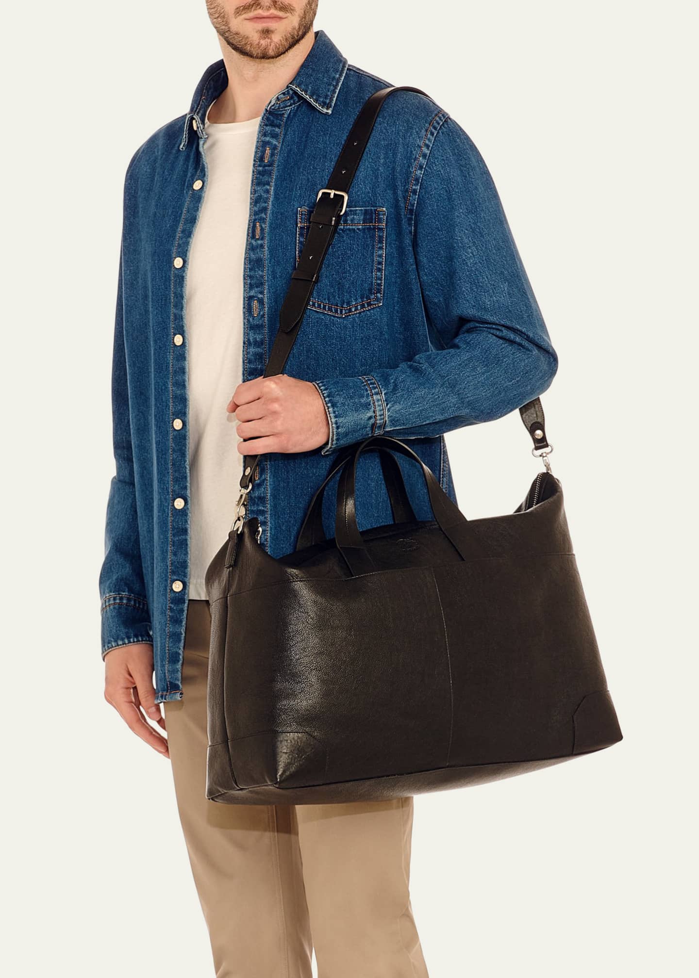 Il Bisonte Men's Galileo Leather Travel Bag Image 5 of 5