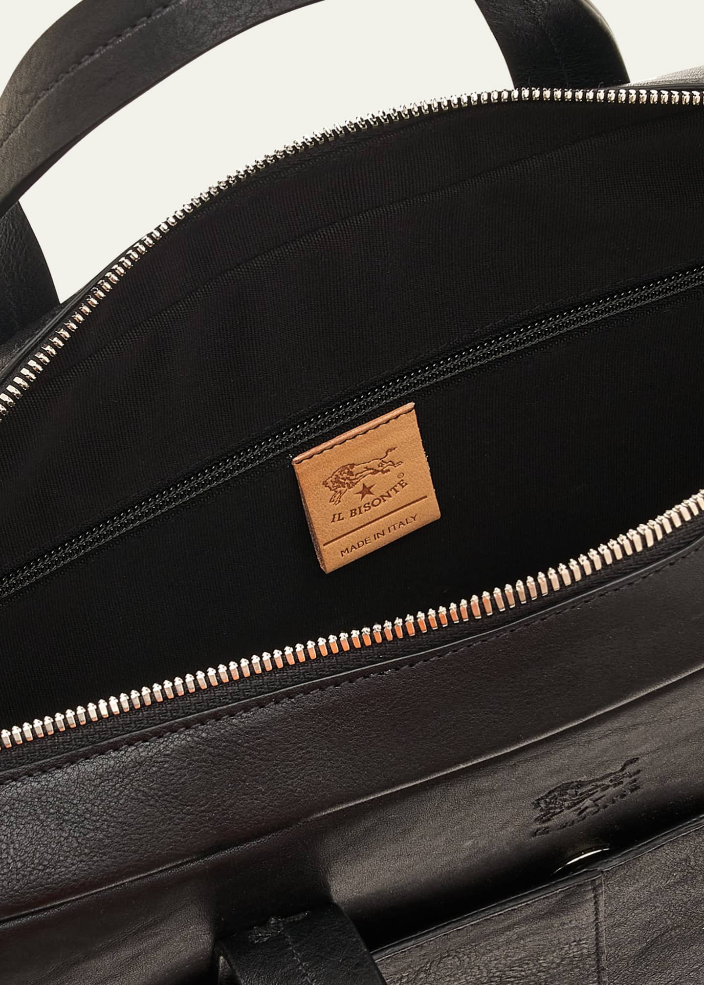 Il Bisonte Men's Galileo Leather Briefcase Image 4 of 5