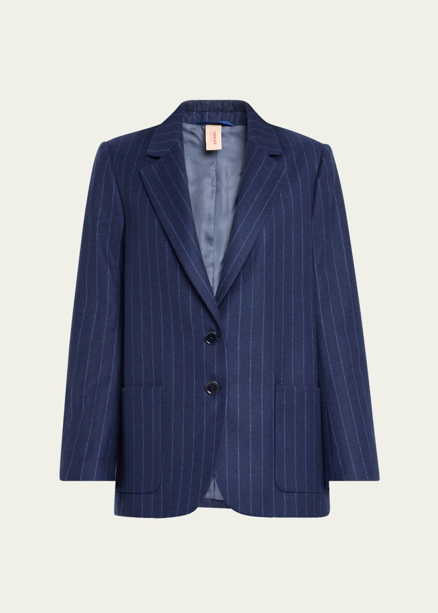 INDRESS Ava Pinstripe English Flannel Wool Jacket Image 1 of 5