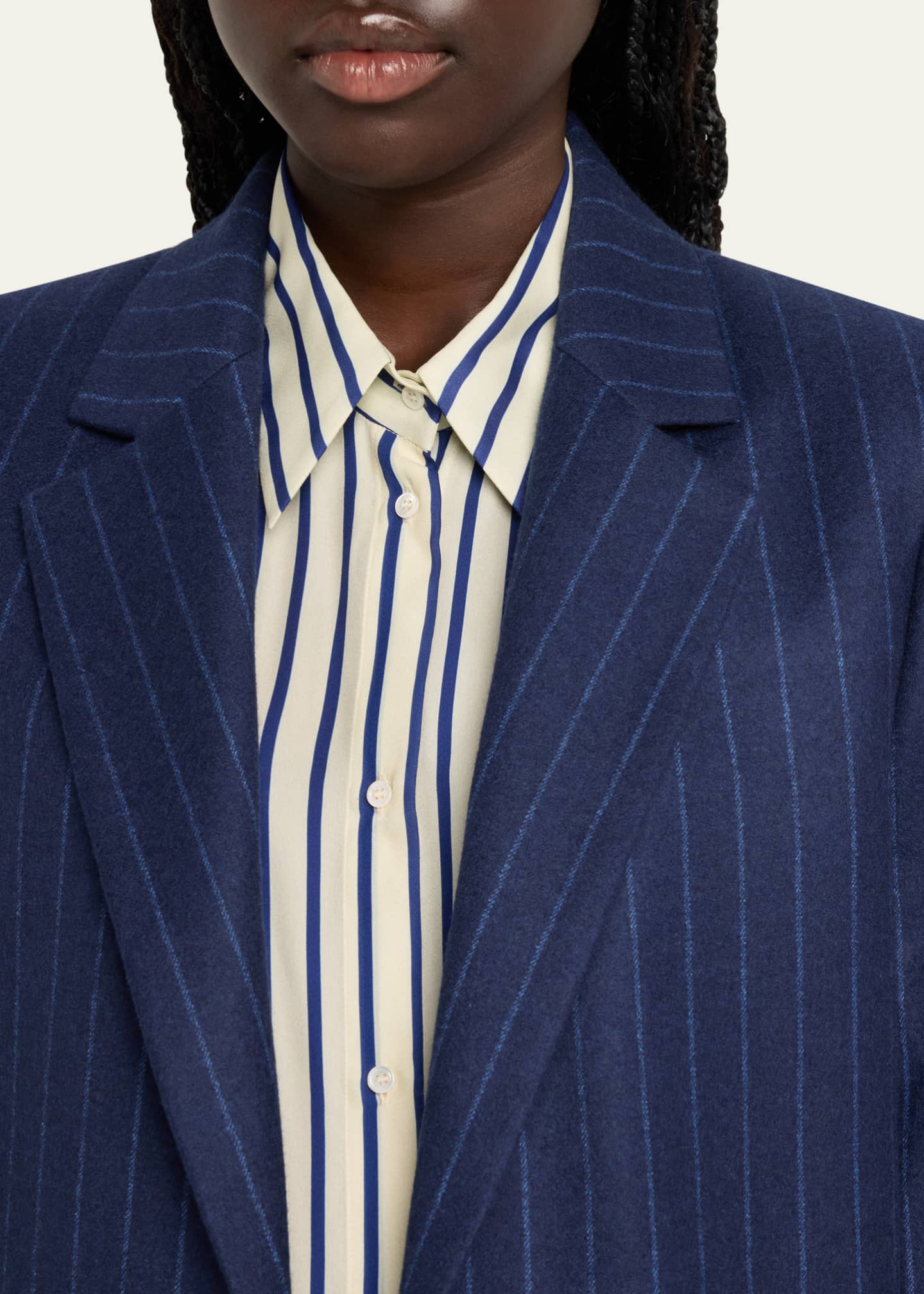 INDRESS Ava Pinstripe English Flannel Wool Jacket Image 5 of 5