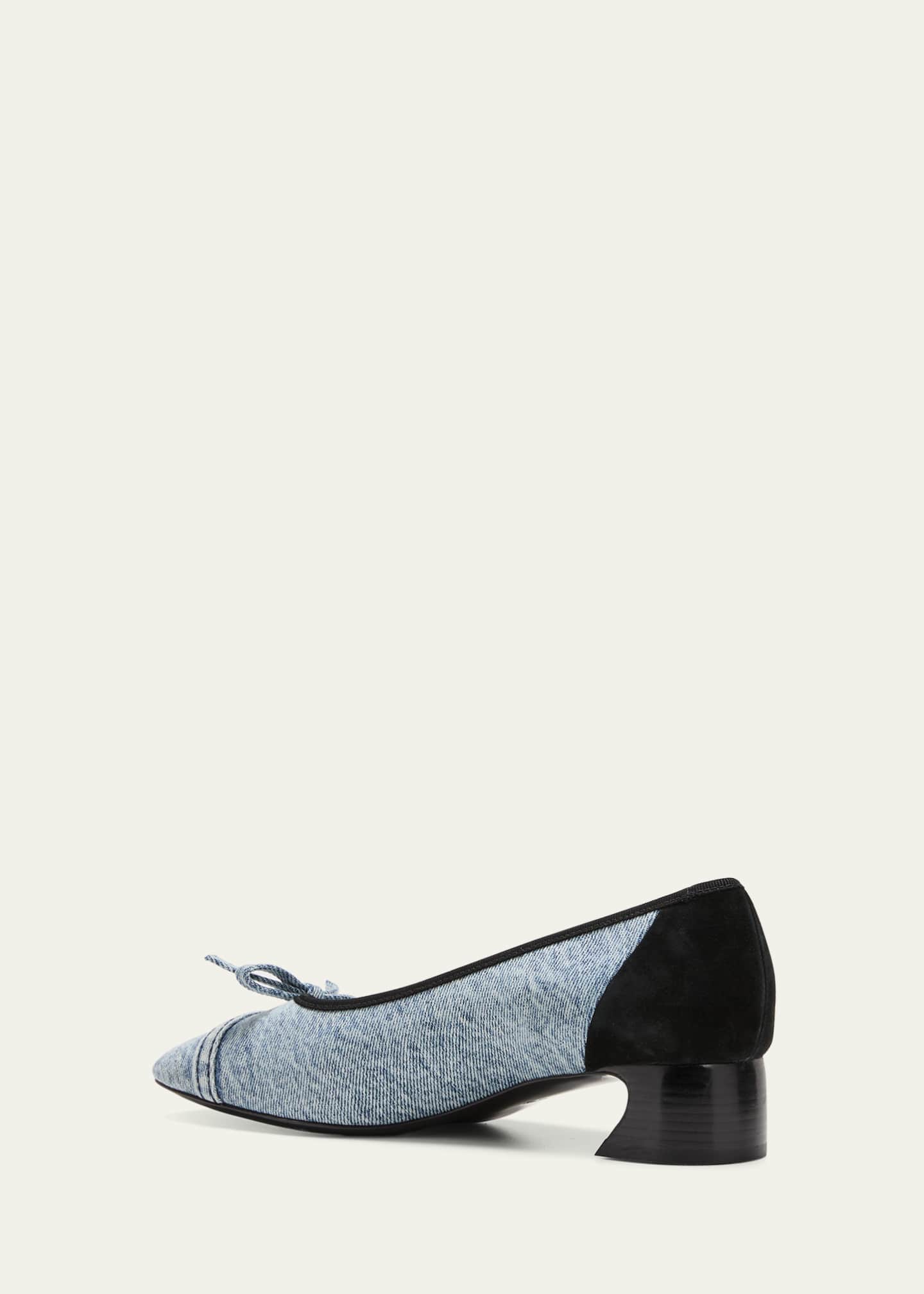 3.1 Phillip Lim Denim Bow Ballerina Pumps Image 4 of 5