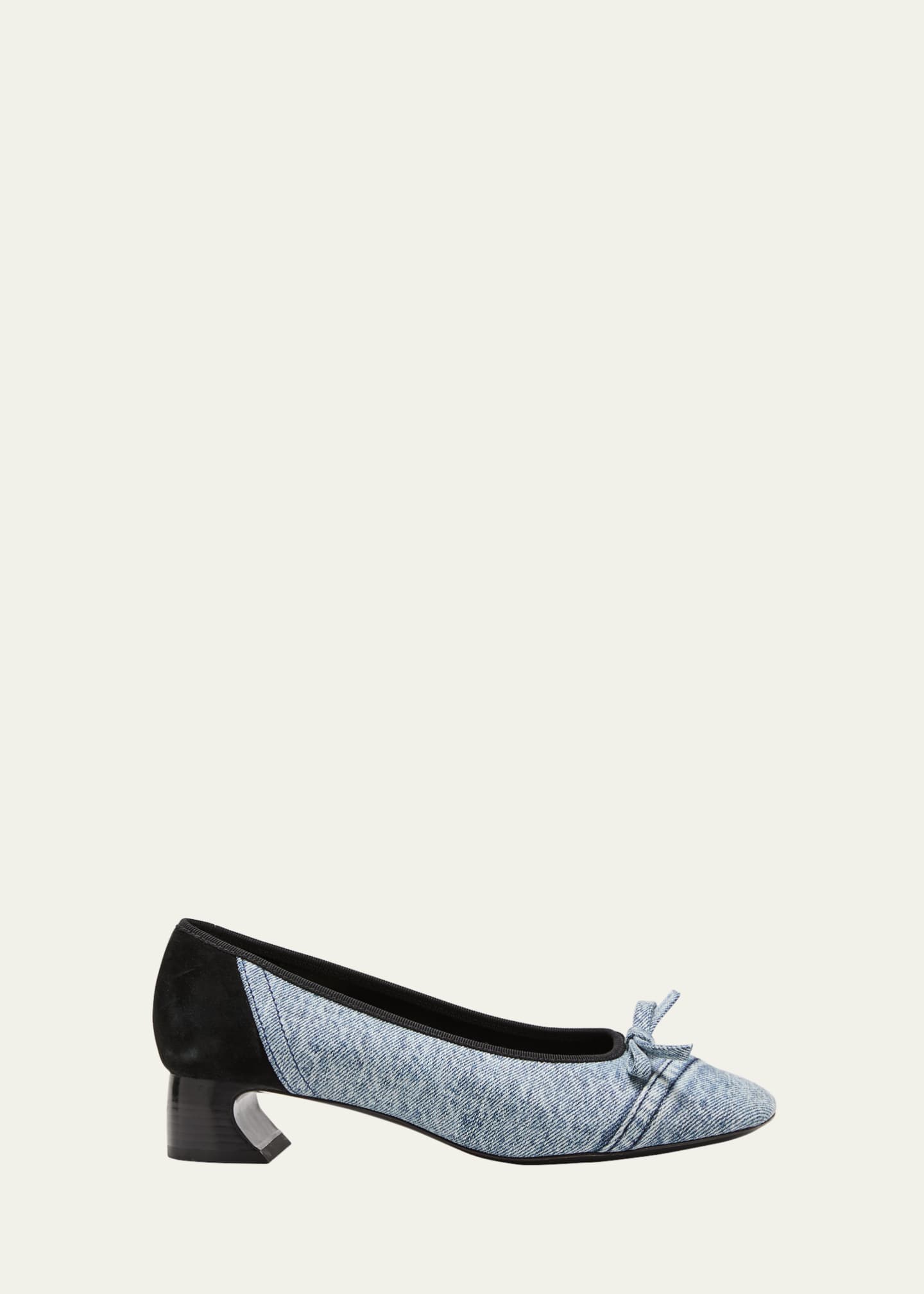 3.1 Phillip Lim Denim Bow Ballerina Pumps Image 1 of 5