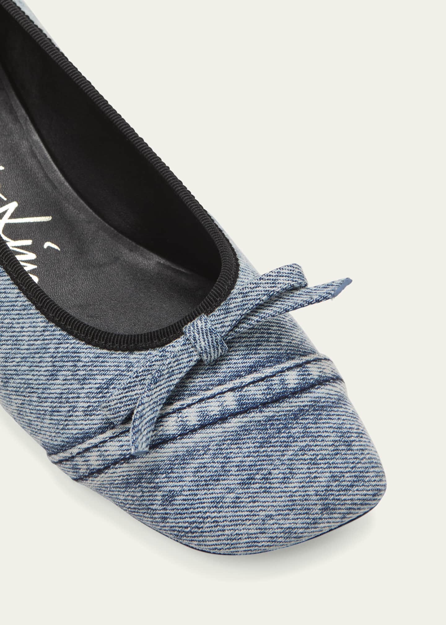 3.1 Phillip Lim Denim Bow Ballerina Pumps Image 5 of 5