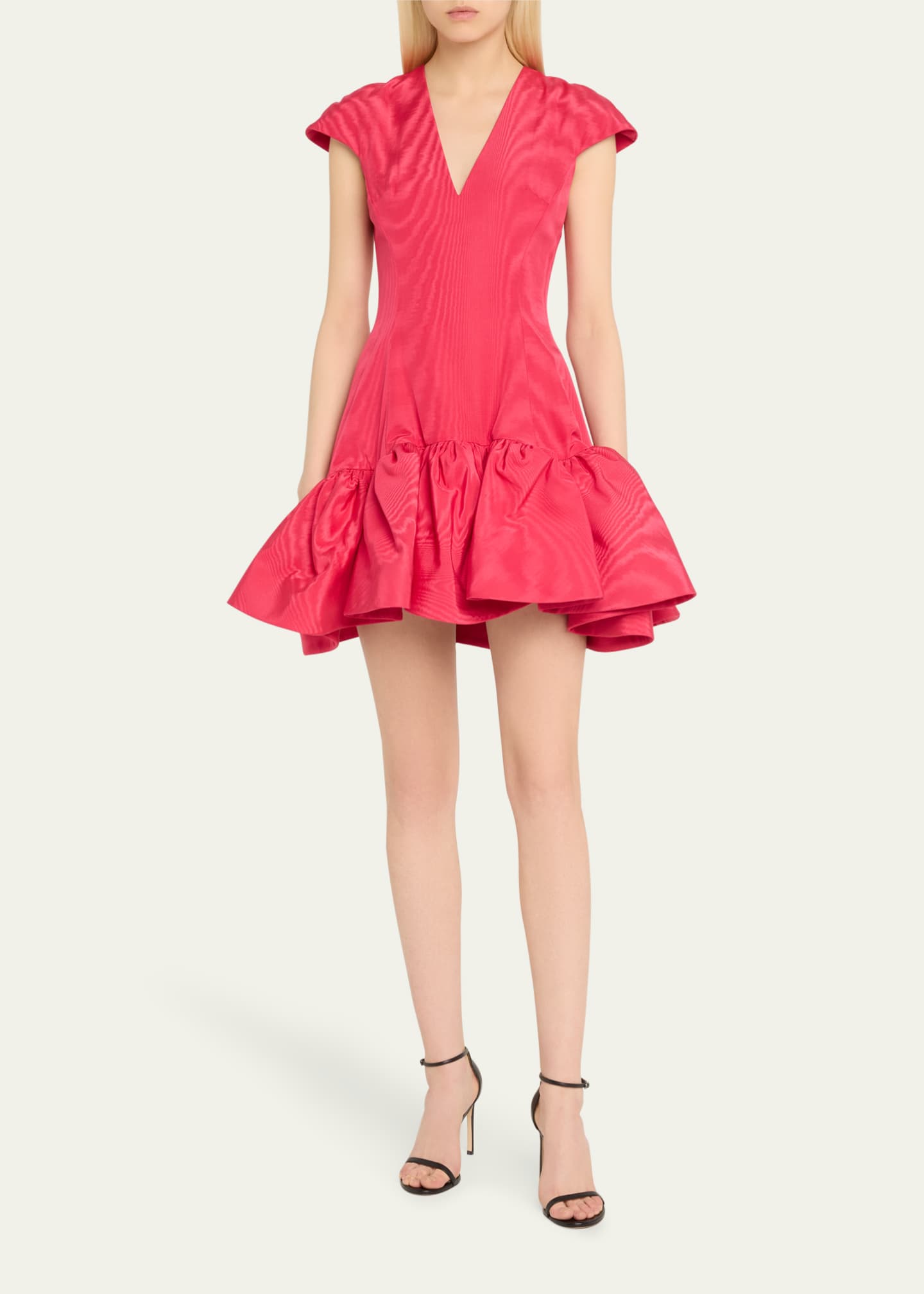 Bach Mai Cap Sleeve Flared Mini Dress, Pink Image 2 of 5