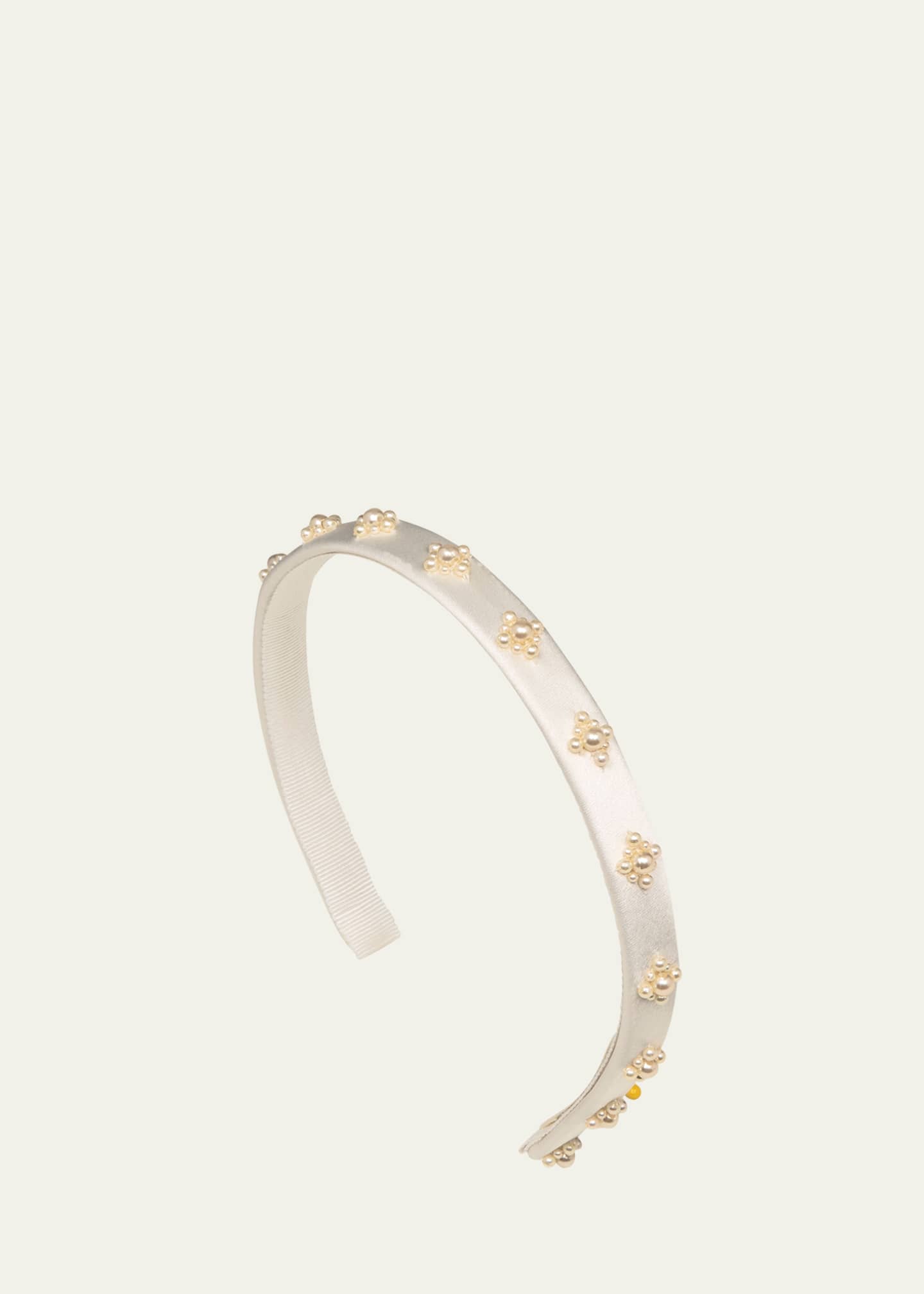 Jennifer Behr Mare Pearly Satin Headband