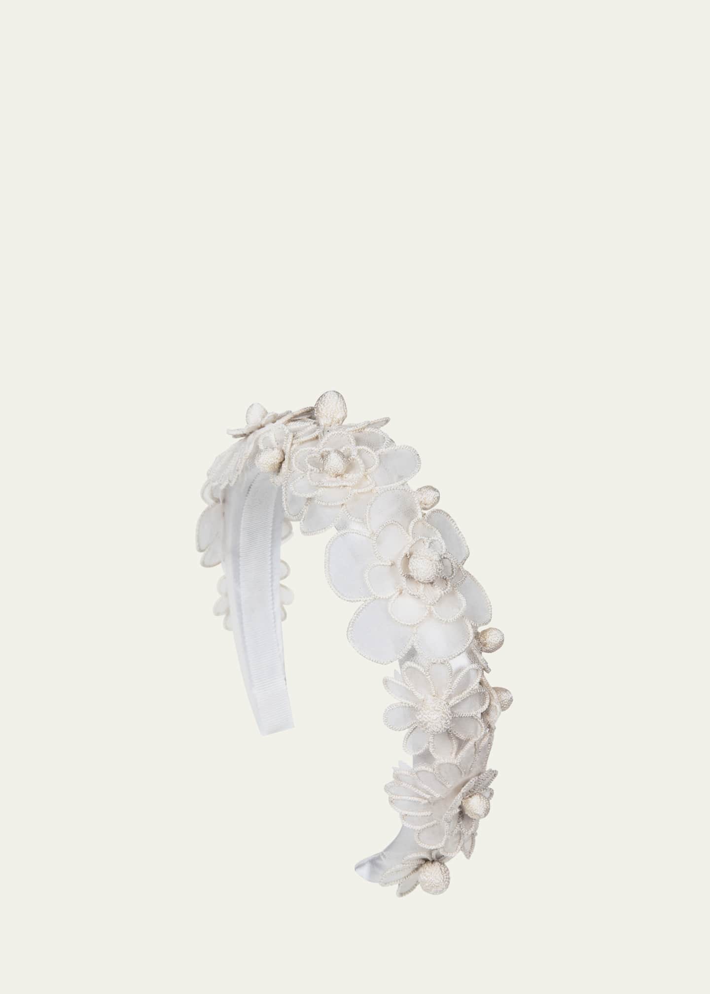 Jennifer Behr Susanna Floral Silk Headband Image 1 of 2