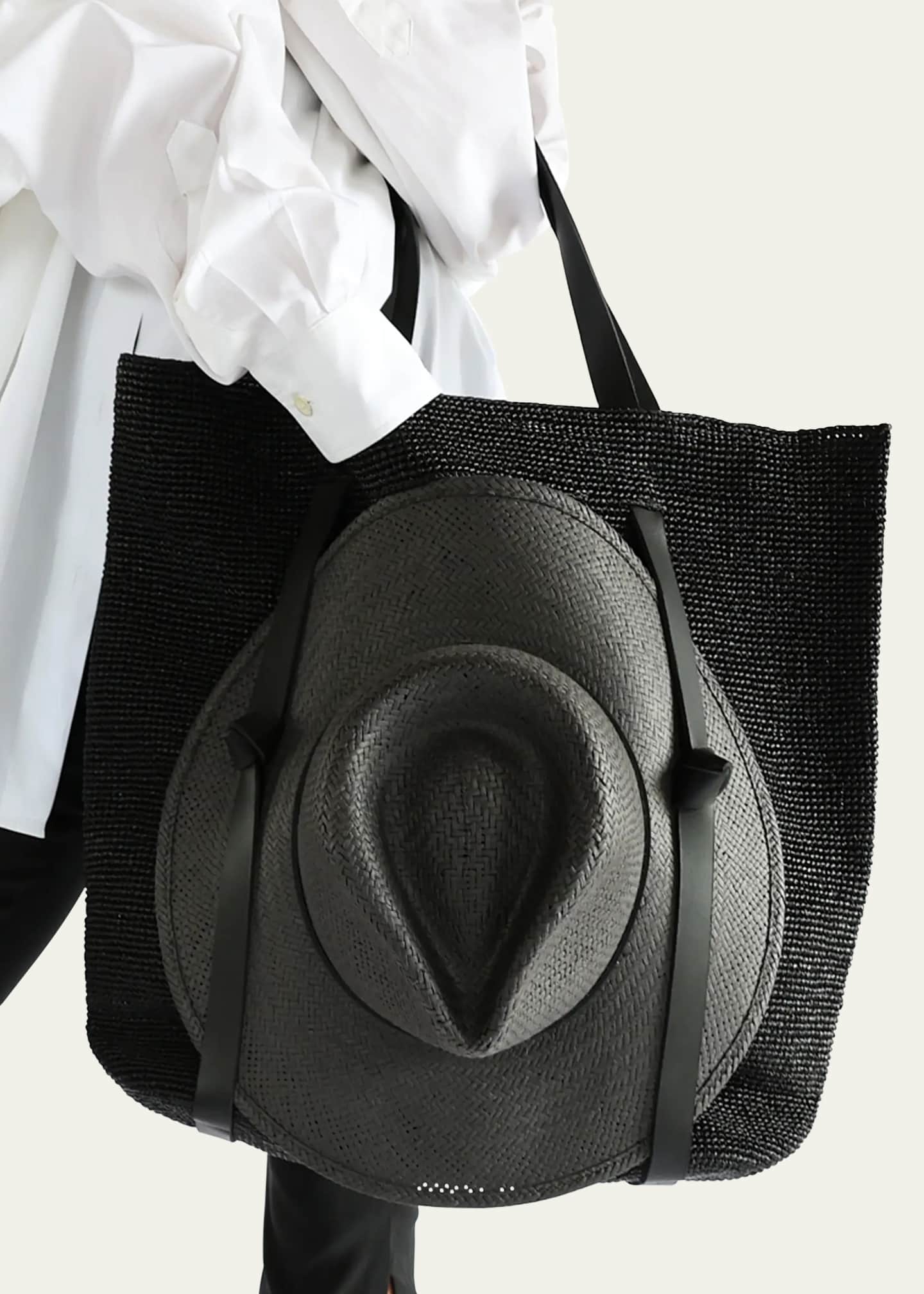 Janessa Leone Tanner Raffia Hat Tote Bag Image 2 of 5