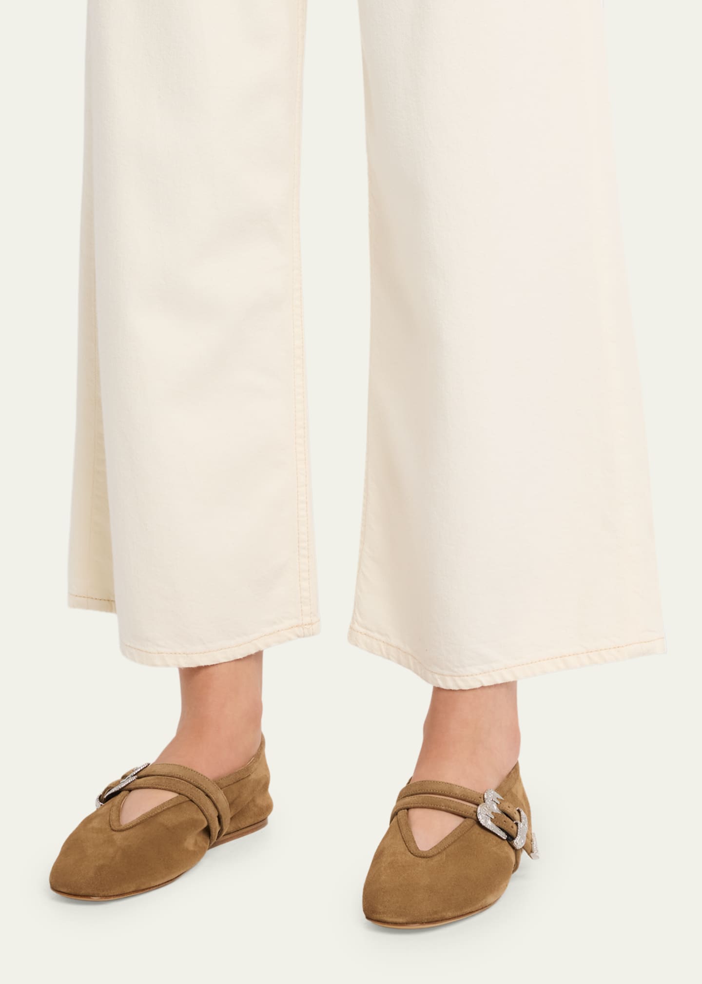 Le Monde Beryl Claudia Suede Western Buckle Ballerina Flats