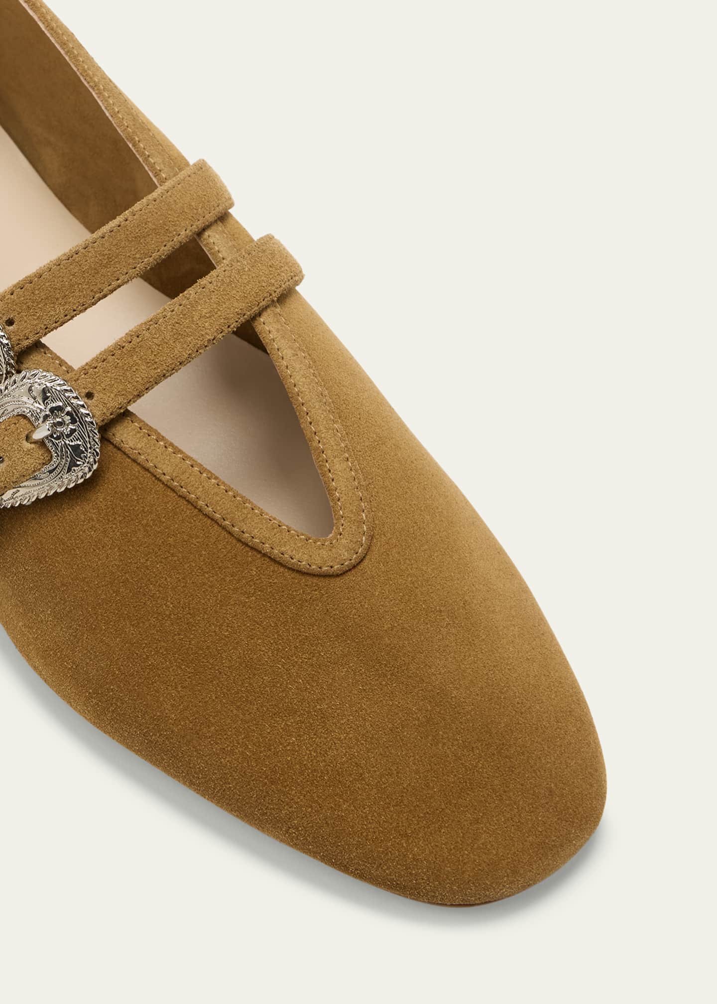 Le Monde Beryl Claudia Suede Western Buckle Ballerina Flats Image 5 of 5