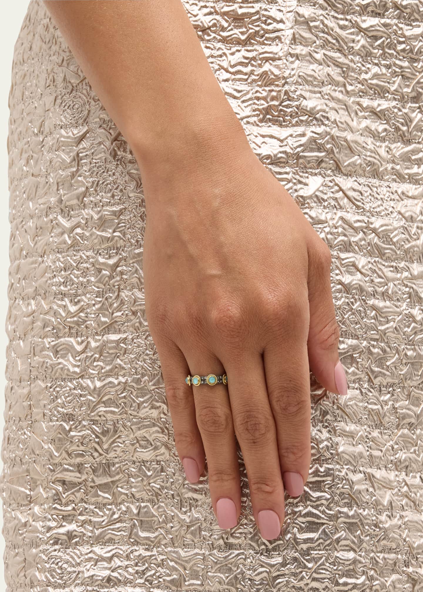 Armenta Turquoise Doublet Stack Band Ring Image 2 of 4