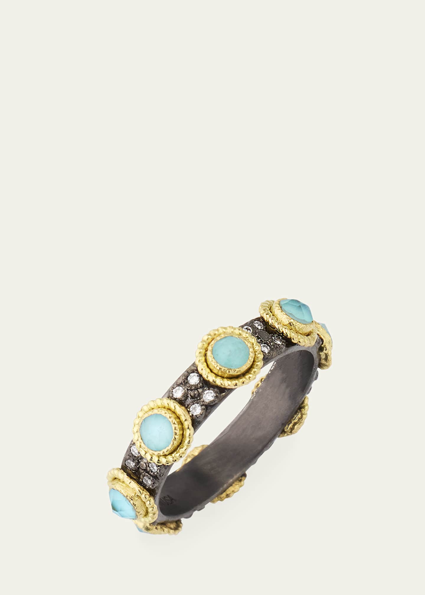 Armenta Turquoise Doublet Stack Band Ring Image 3 of 4