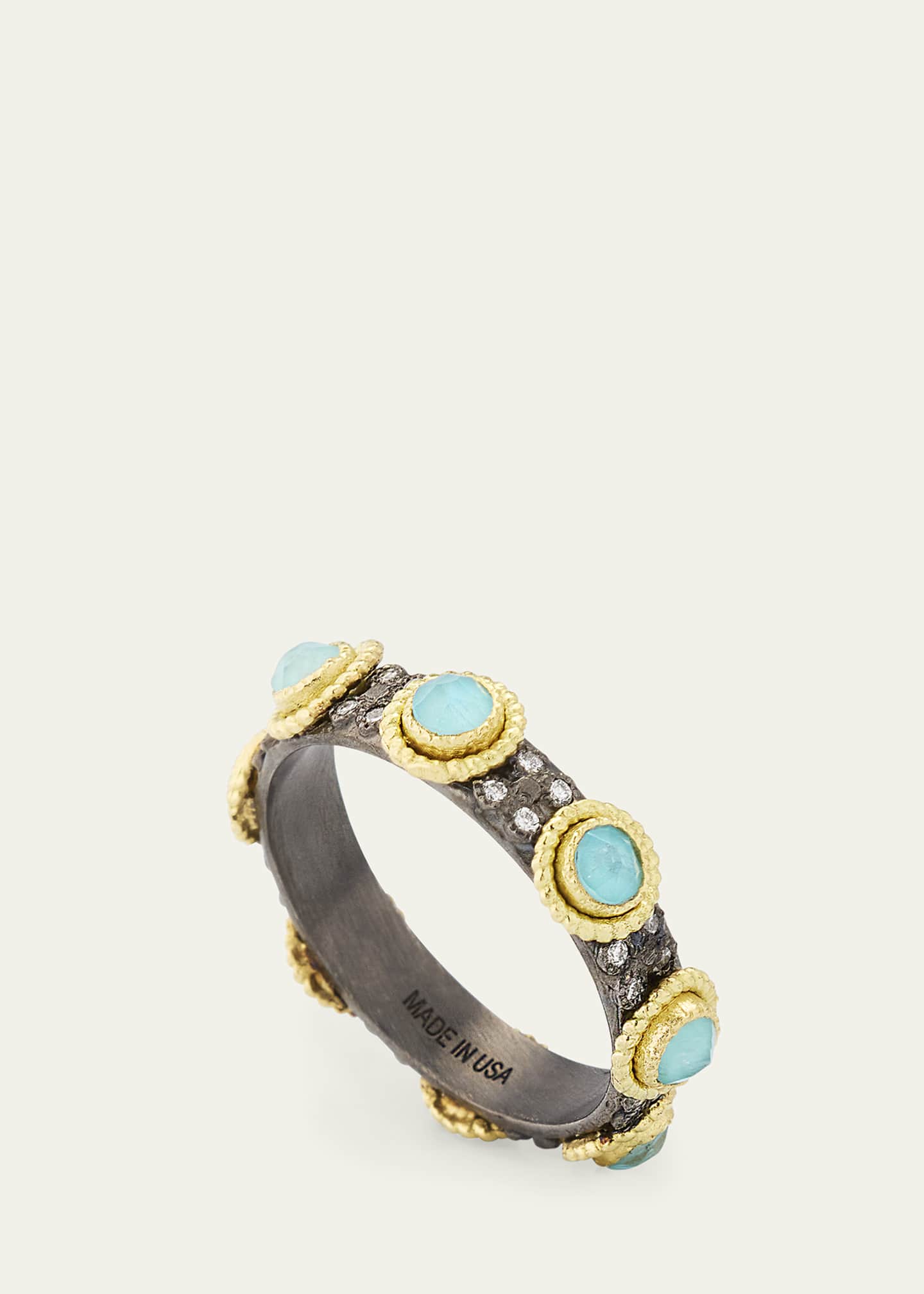 Armenta Turquoise Doublet Stack Band Ring Image 4 of 4