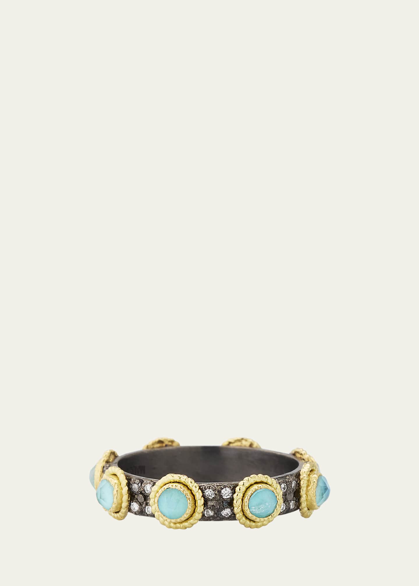 Armenta Turquoise Doublet Stack Band Ring Image 1 of 4