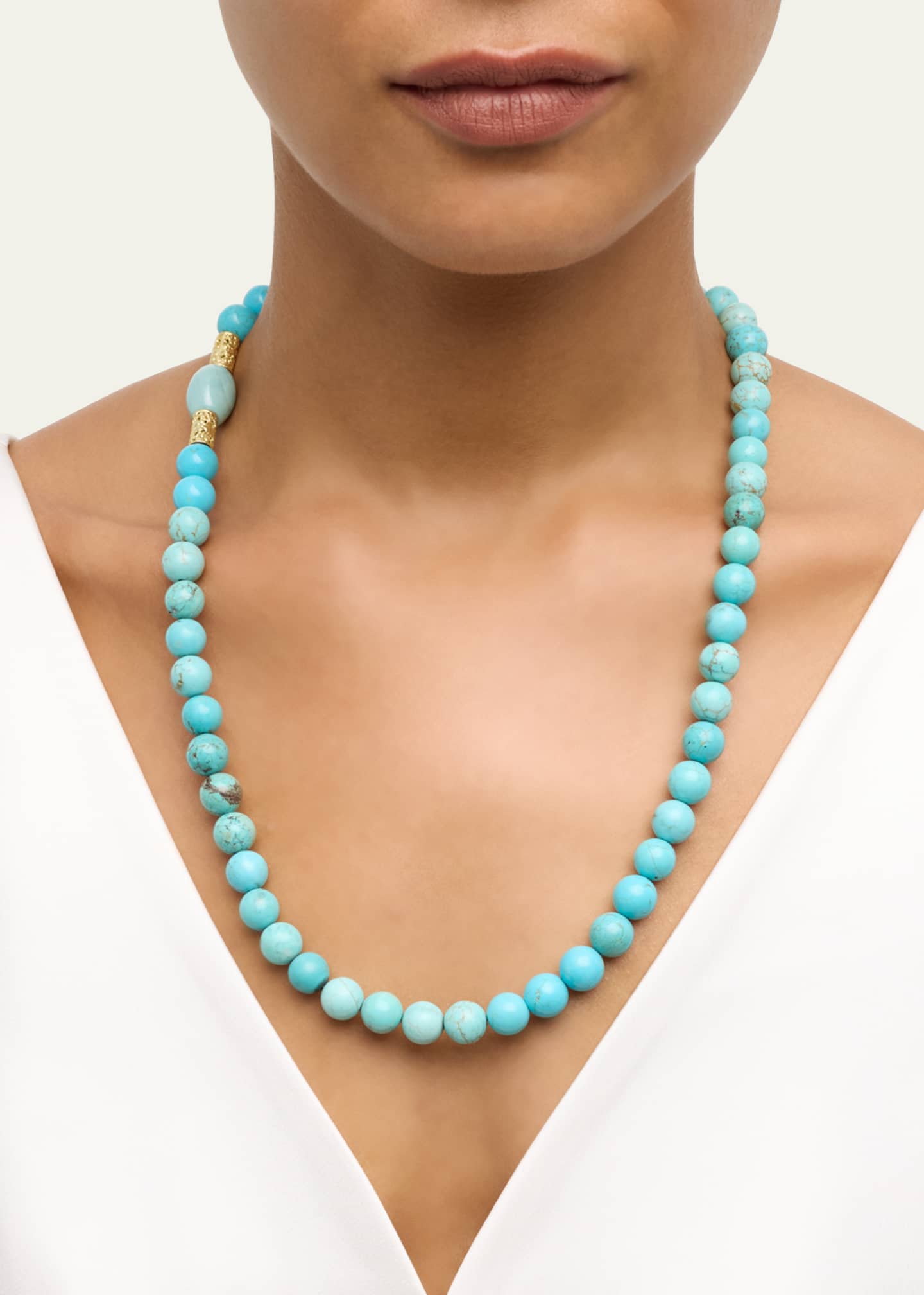 Armenta Large Turquoise Beaded Necklace, 34"L Image 2 of 4